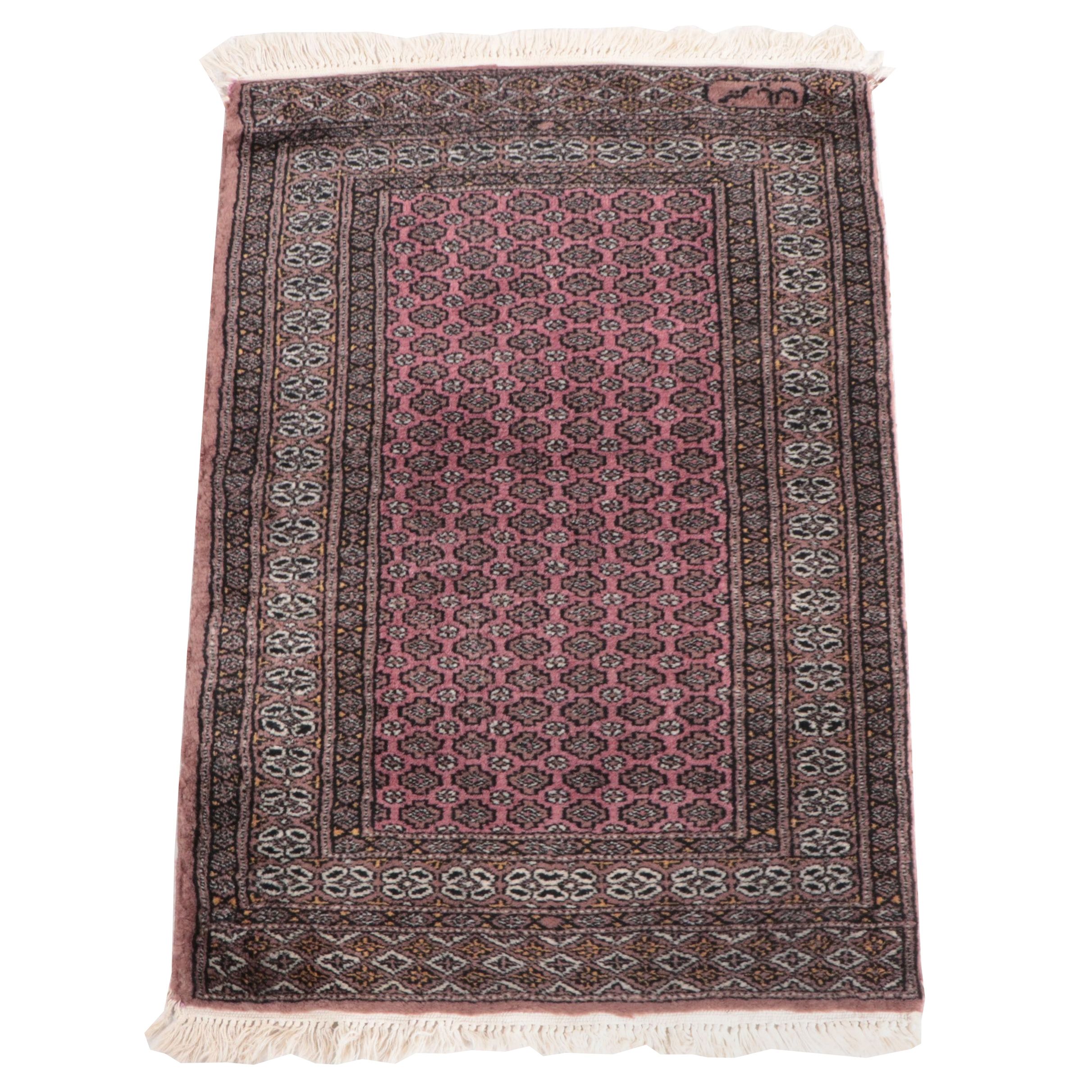 2'1 x 3'4 Hand-Knotted Signed Pakistani Bokhara Accent Rug