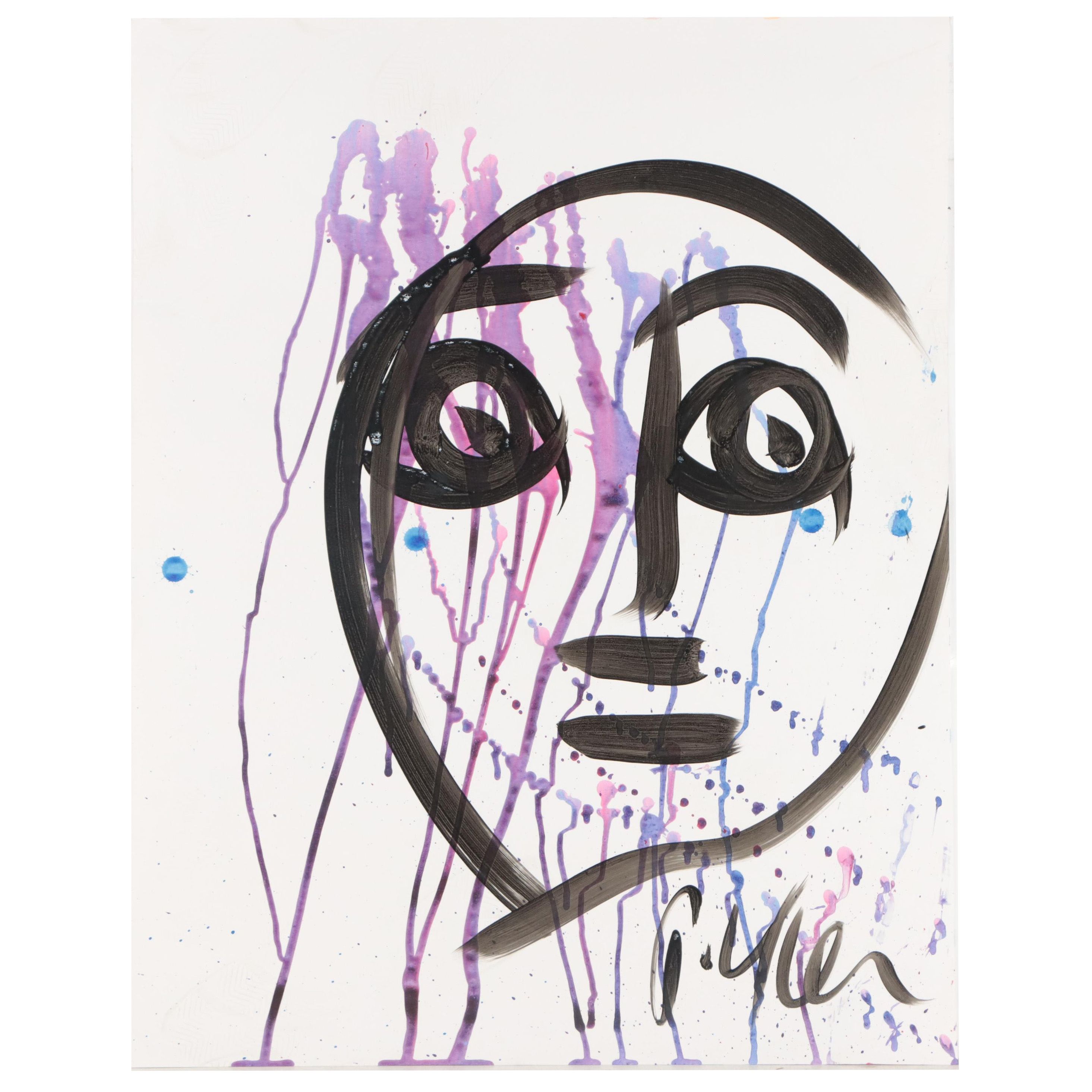 Peter Keil Abstract Portrait Acrylic Painting