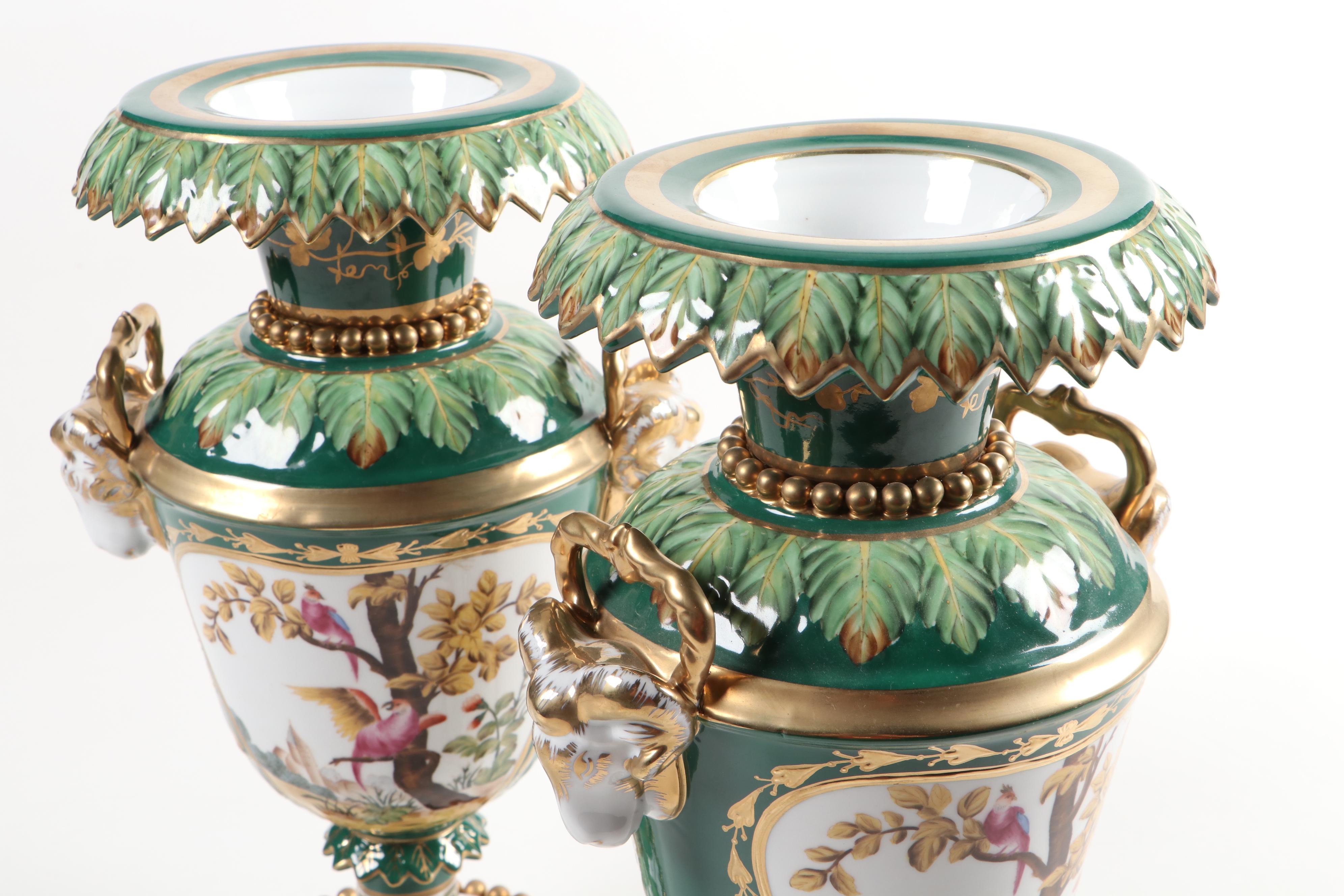 Chelsea House Decorative Porcelain Footed Vases