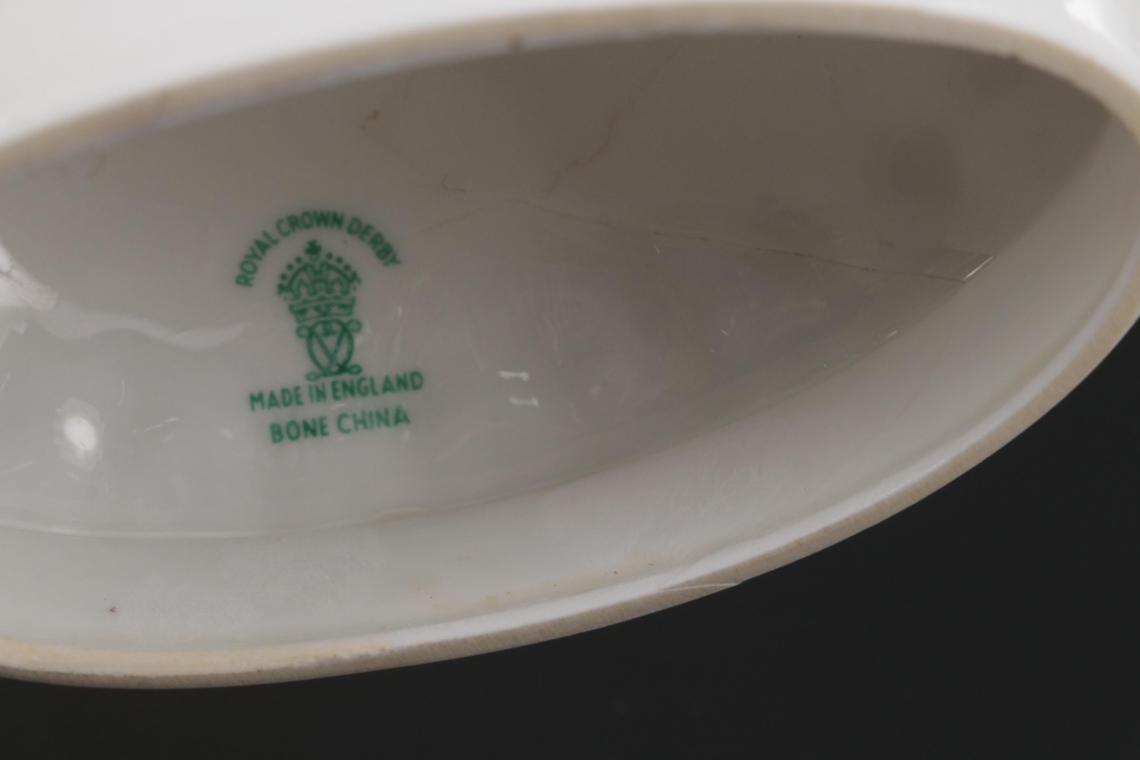 Royal Crown Derby Teapot with Pickard Tray and Porcelain Spoons