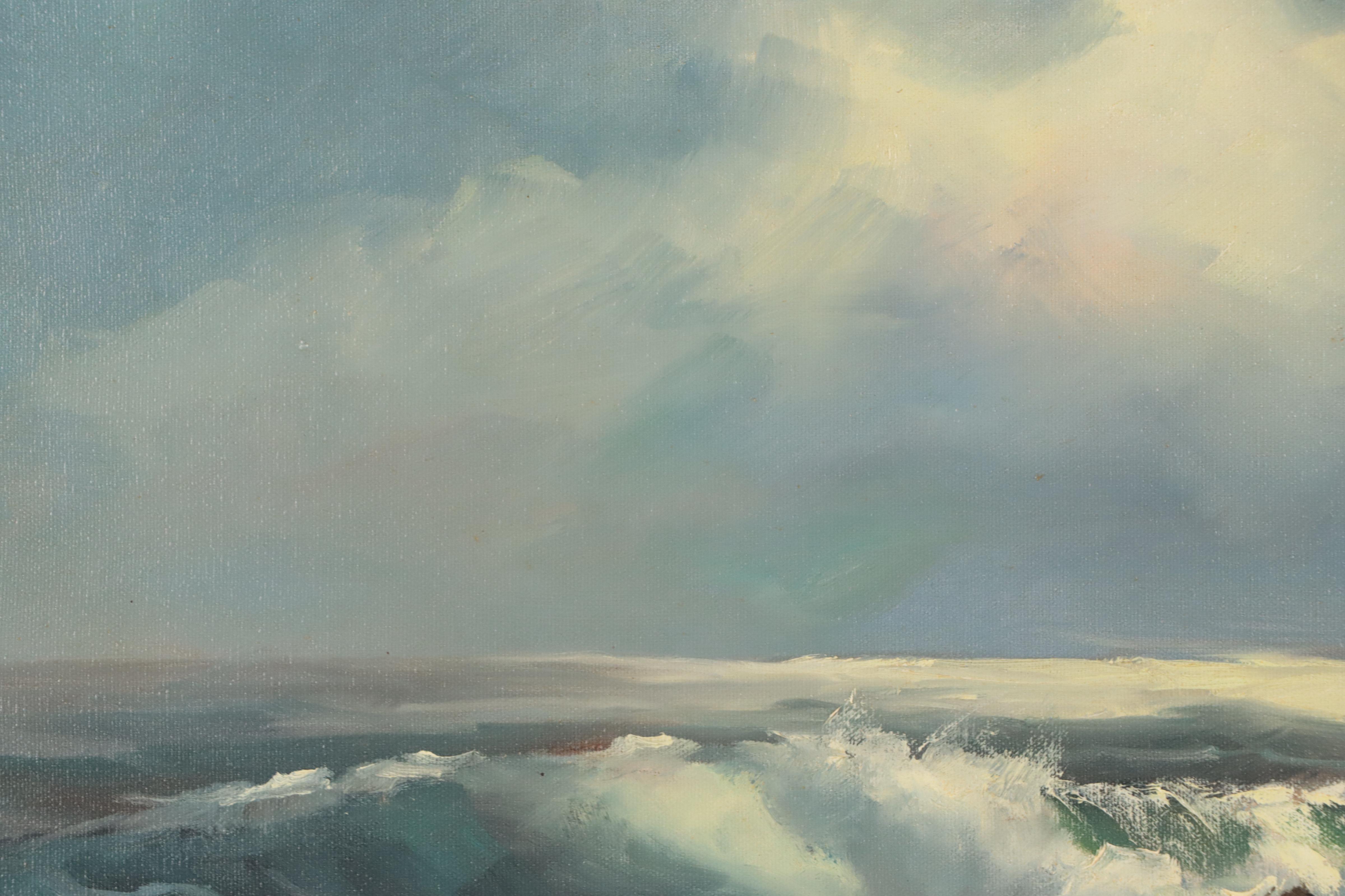 Robert Wee Seascape Oil Painting, Mid to Late 20th Century