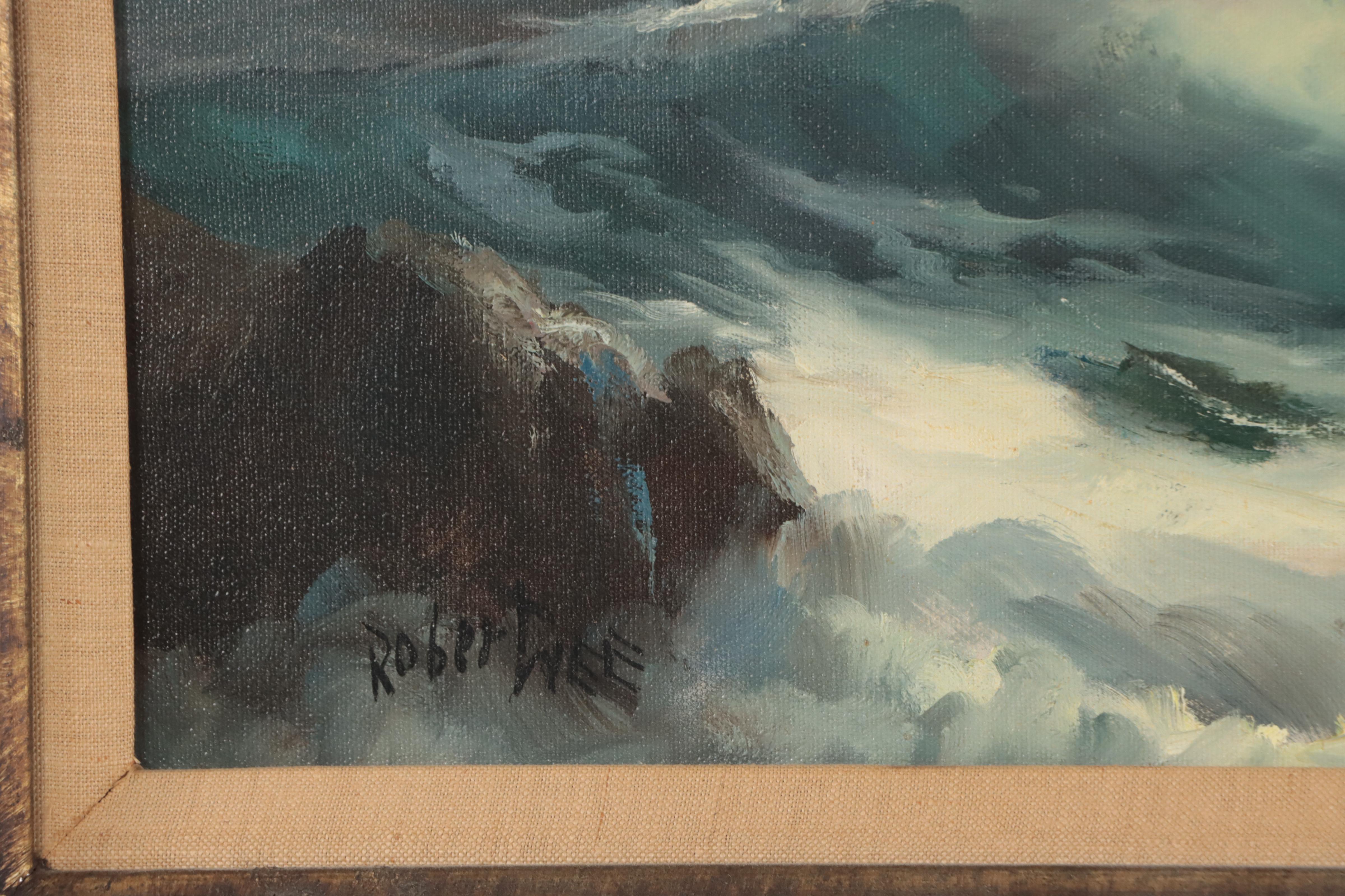 Robert Wee Seascape Oil Painting, Mid to Late 20th Century