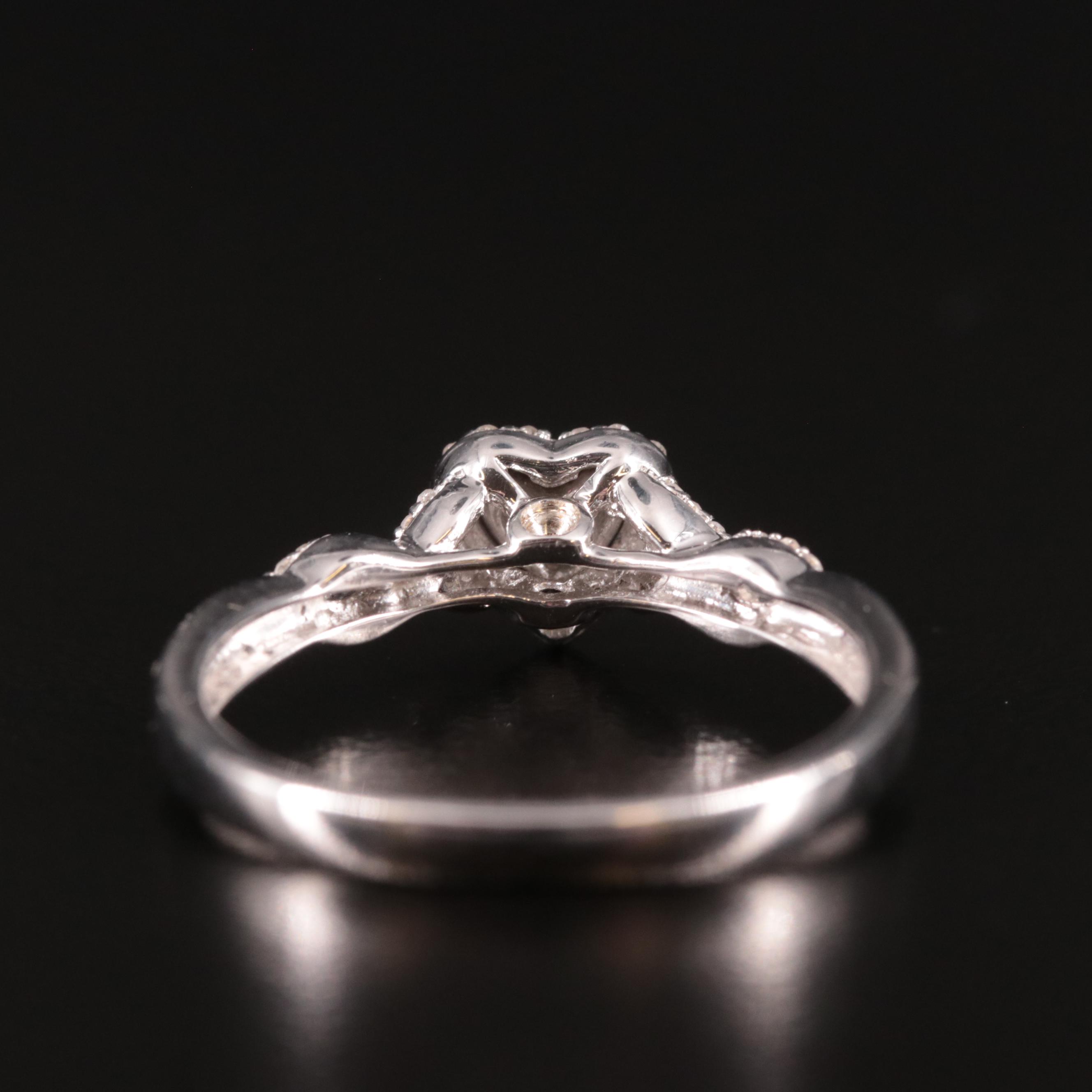 Sterling Diamond Heart Ring