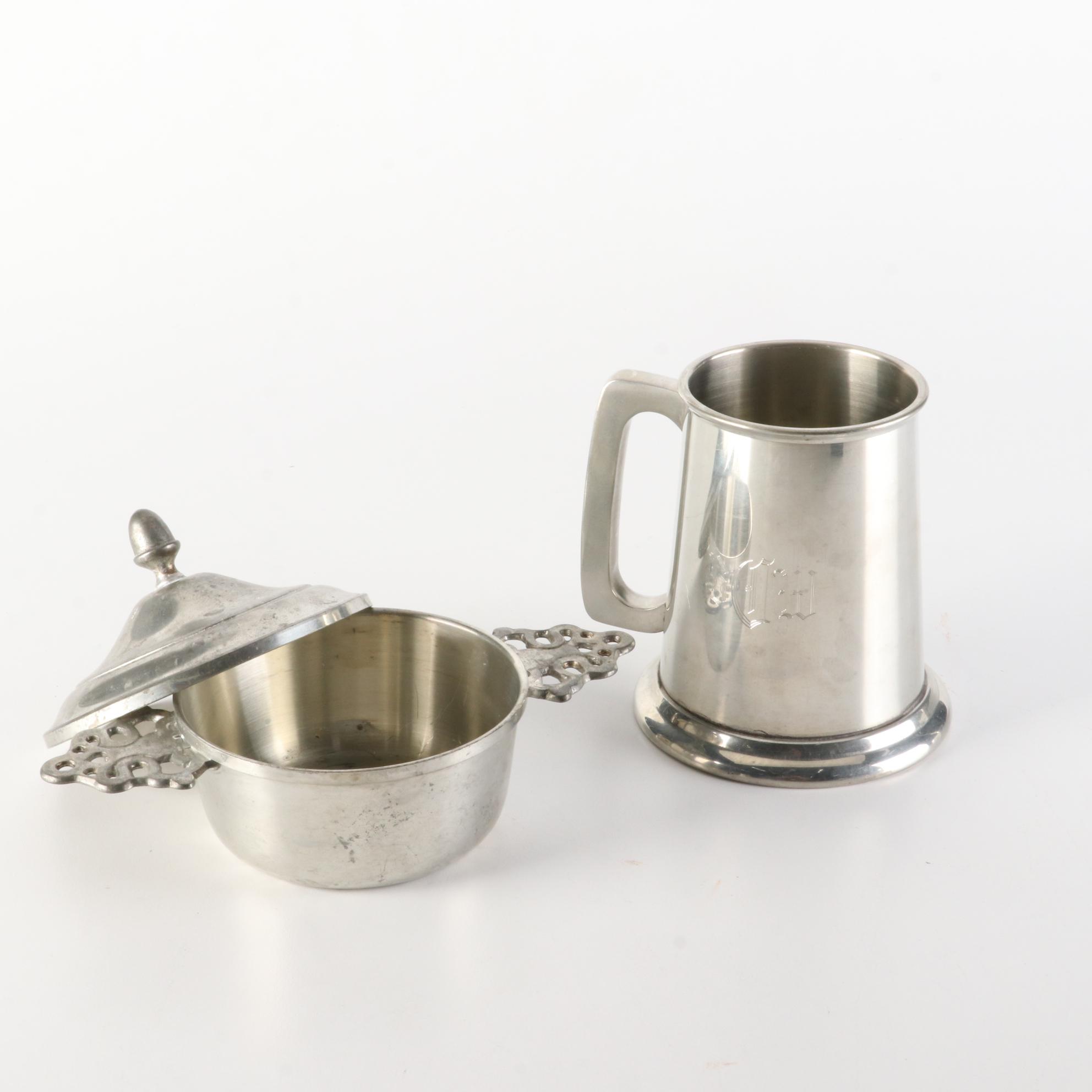 Woodbury Pewter Porringer, Raimond Pewter Cups, and More