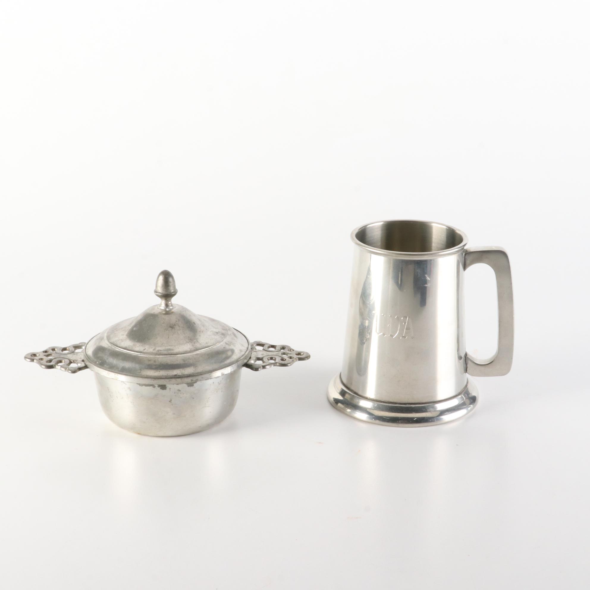 Woodbury Pewter Porringer, Raimond Pewter Cups, and More