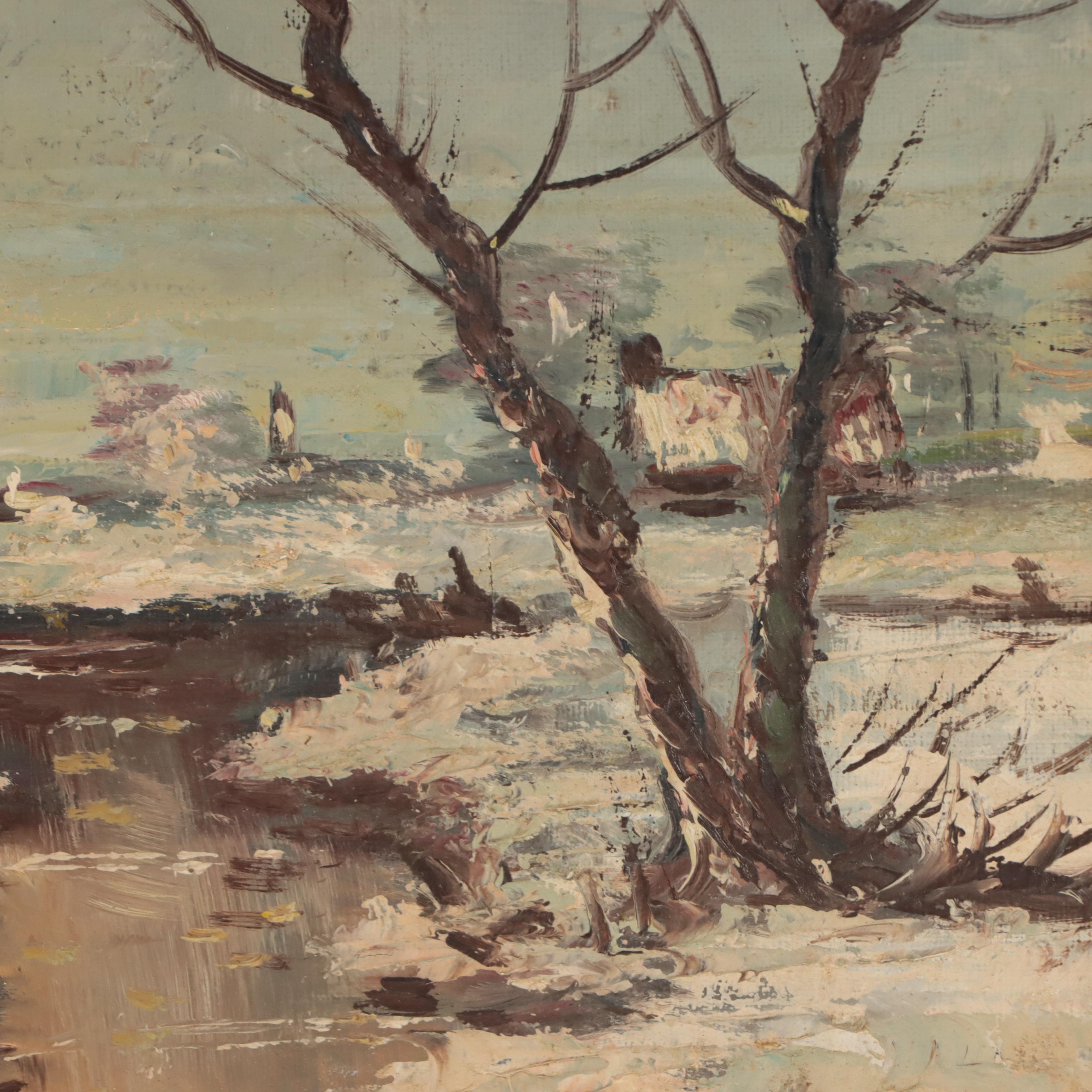 Landscape Oil Painting of Winter Scene