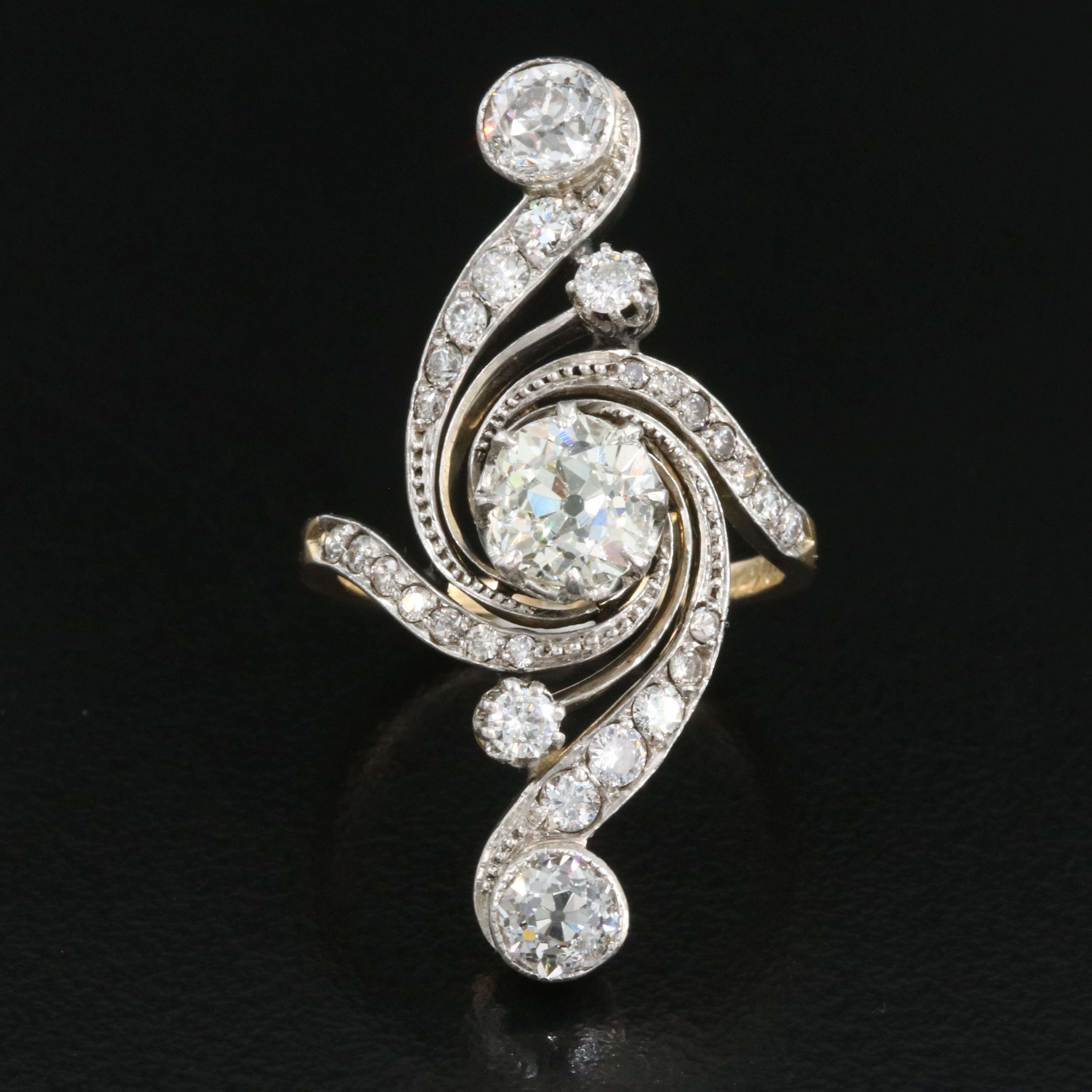 Belle Epoche 18K 2.43 CTW Diamond Ring with Platinum Top