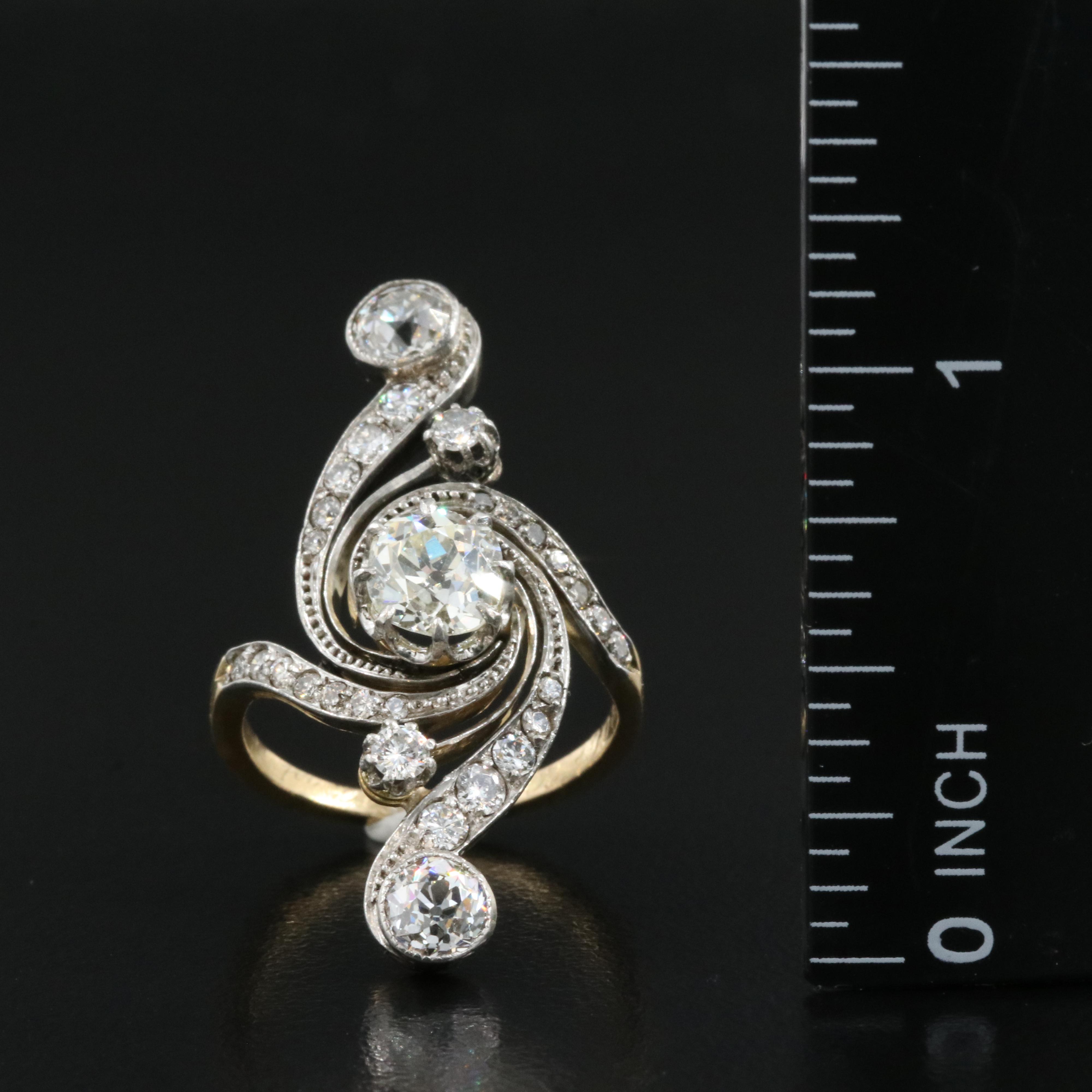 Belle Epoche 18K 2.43 CTW Diamond Ring with Platinum Top