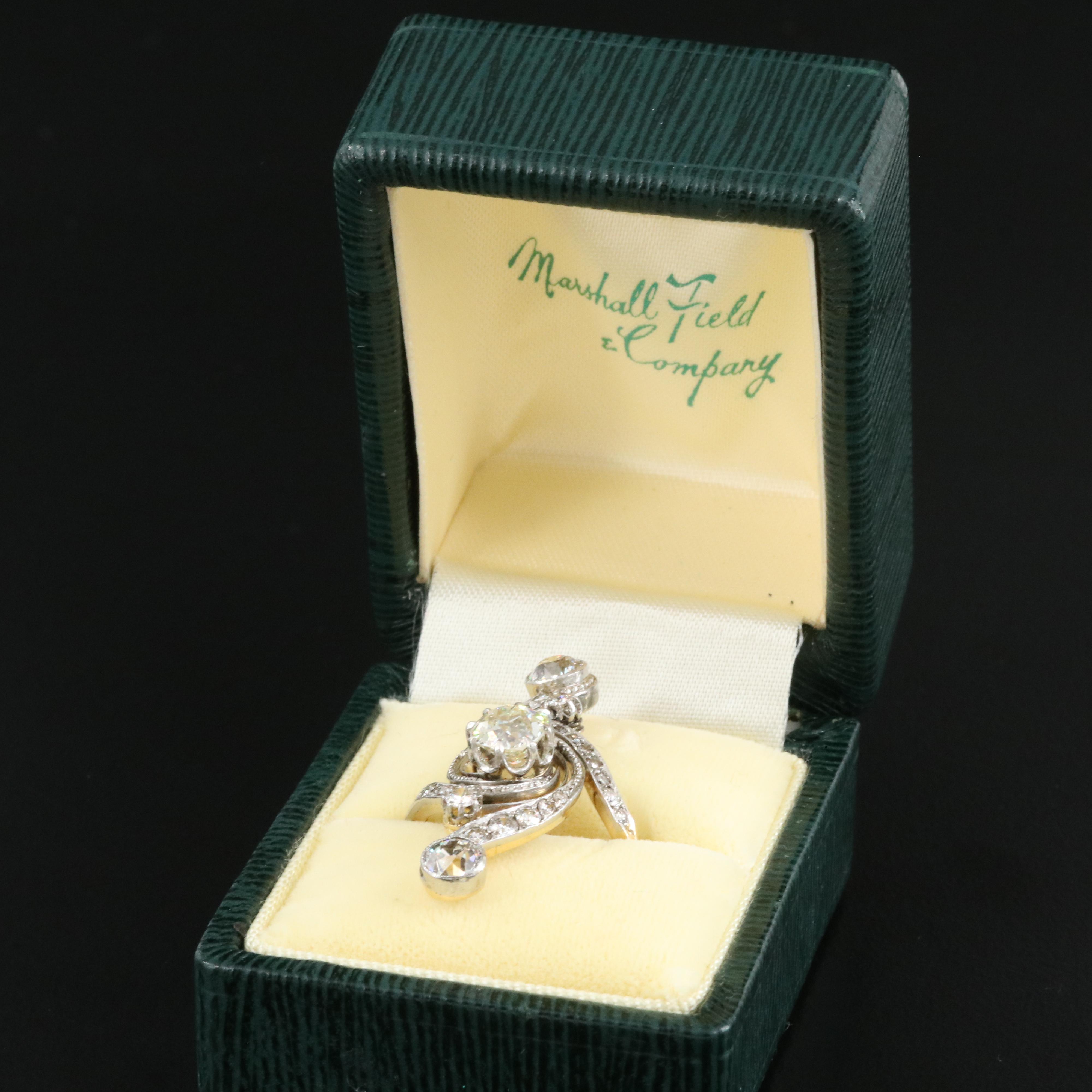 Belle Epoche 18K 2.43 CTW Diamond Ring with Platinum Top