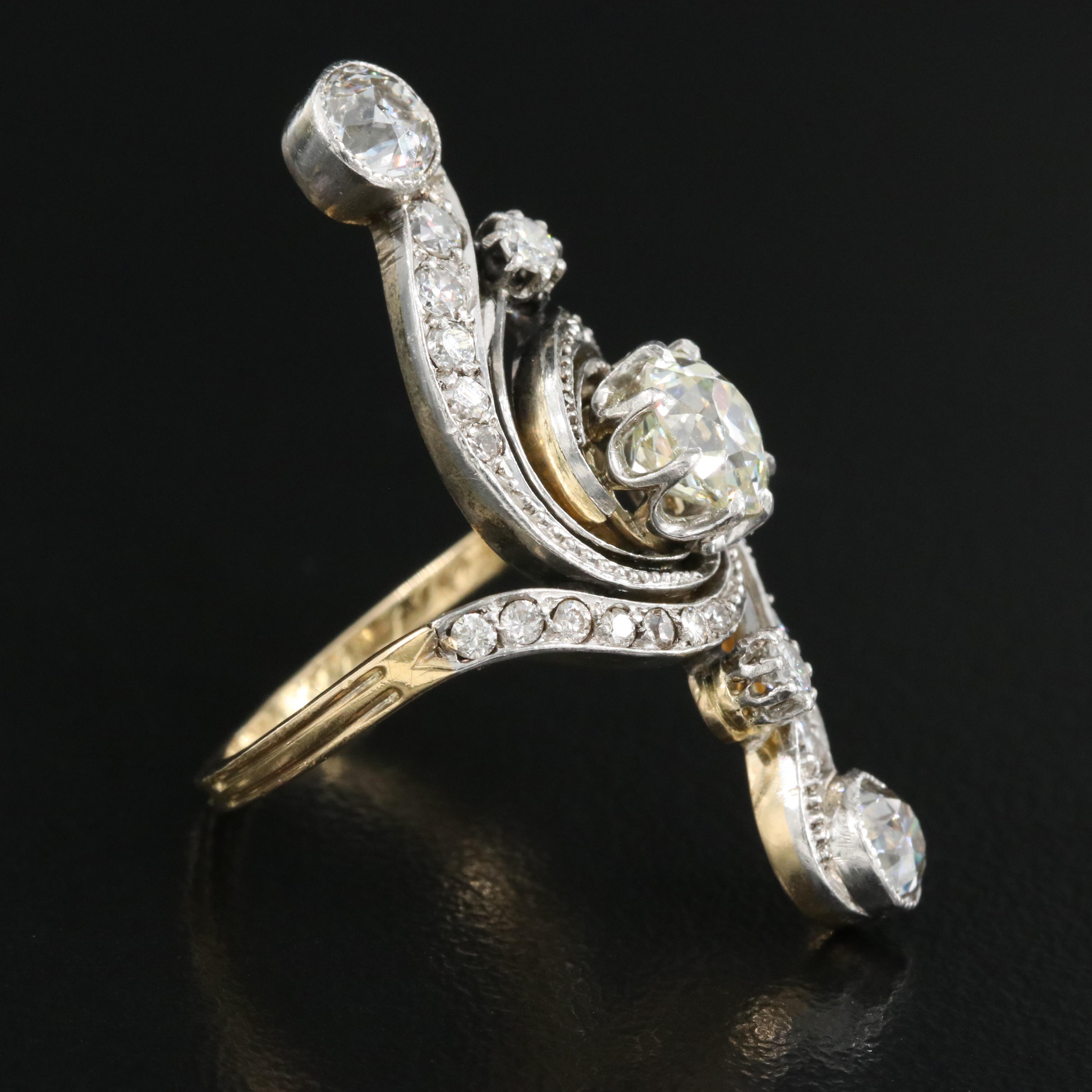 Belle Epoche 18K 2.43 CTW Diamond Ring with Platinum Top