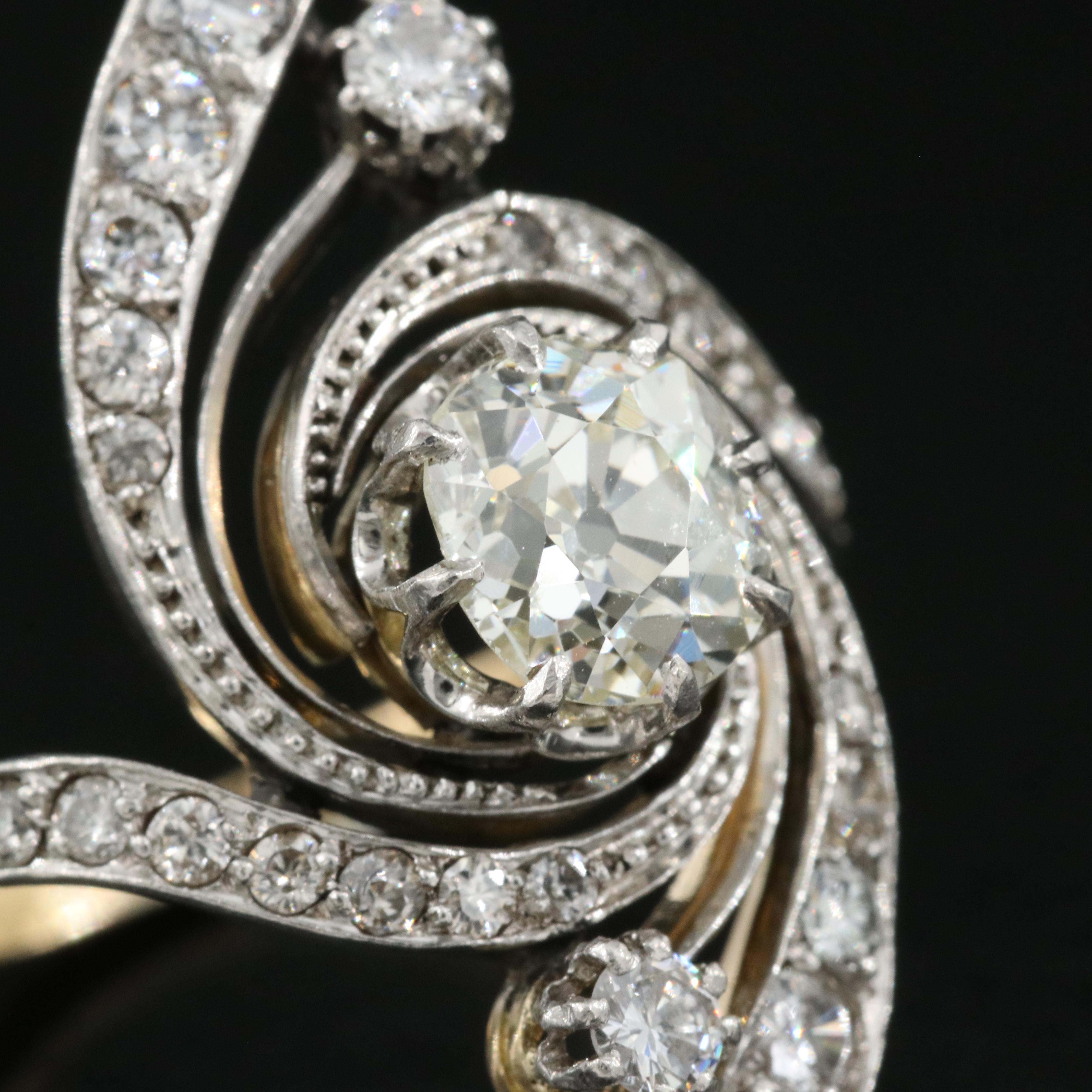 Belle Epoche 18K 2.43 CTW Diamond Ring with Platinum Top