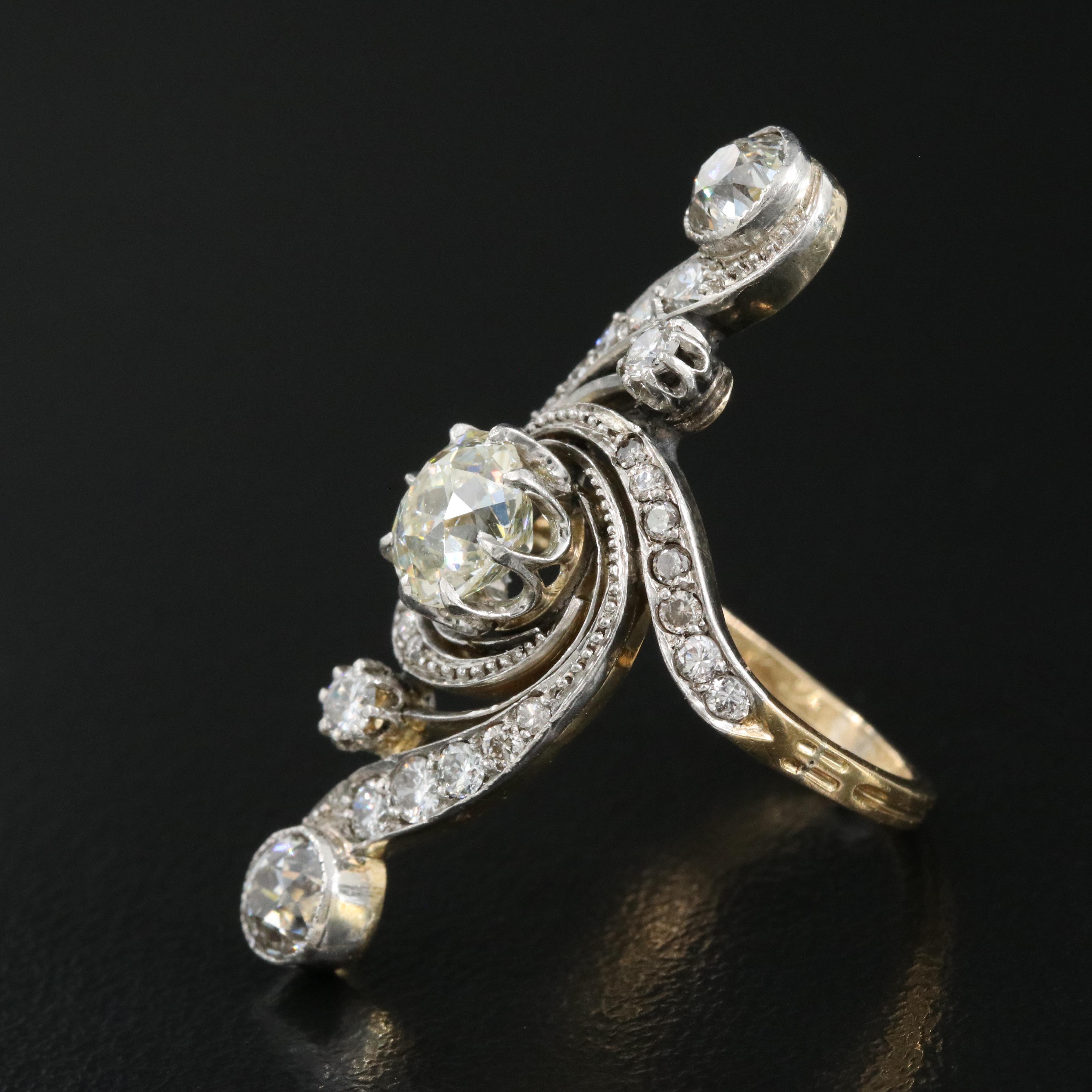 Belle Epoche 18K 2.43 CTW Diamond Ring with Platinum Top