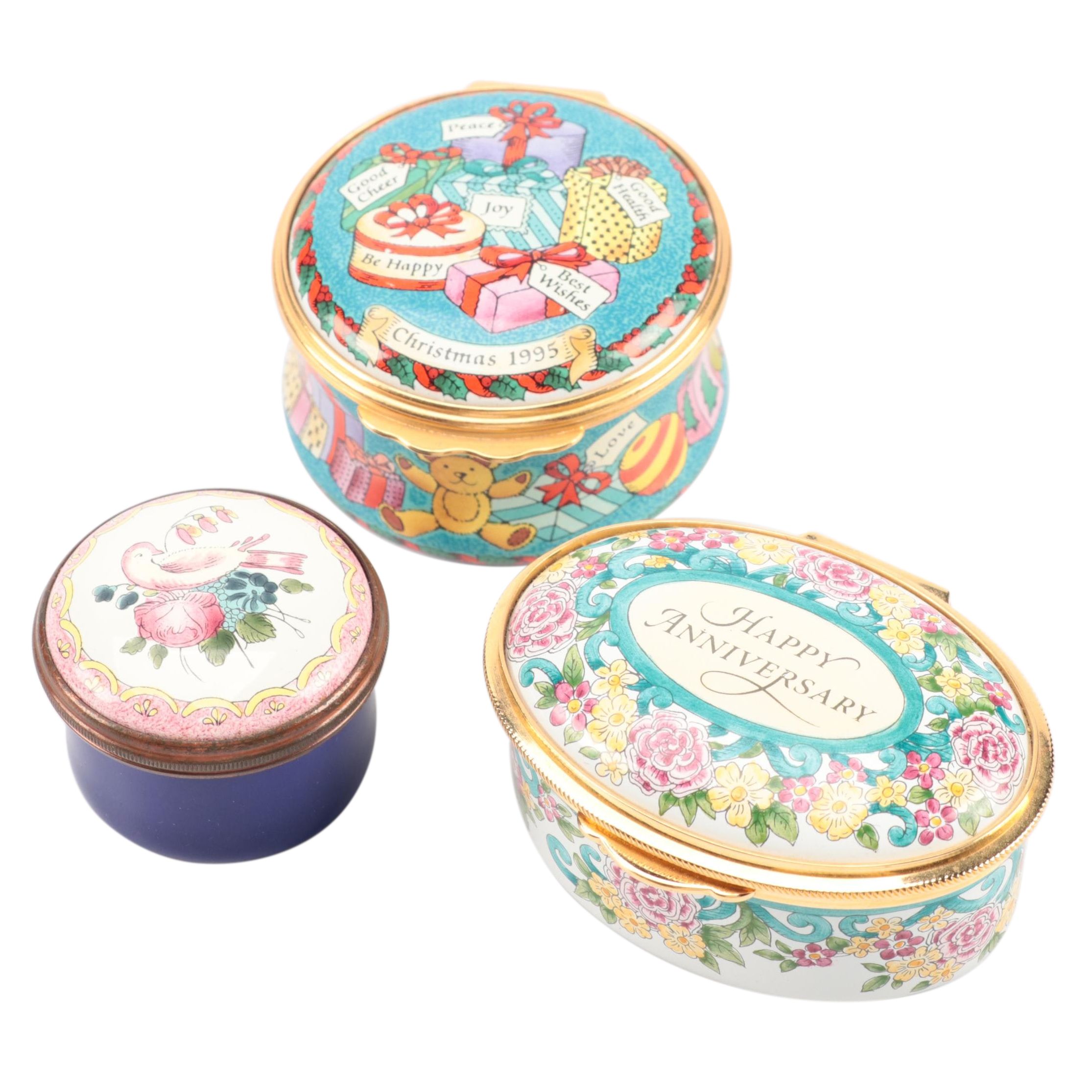 Staffordshire Enamels and Halcyon Days Enamel Trinket Boxes
