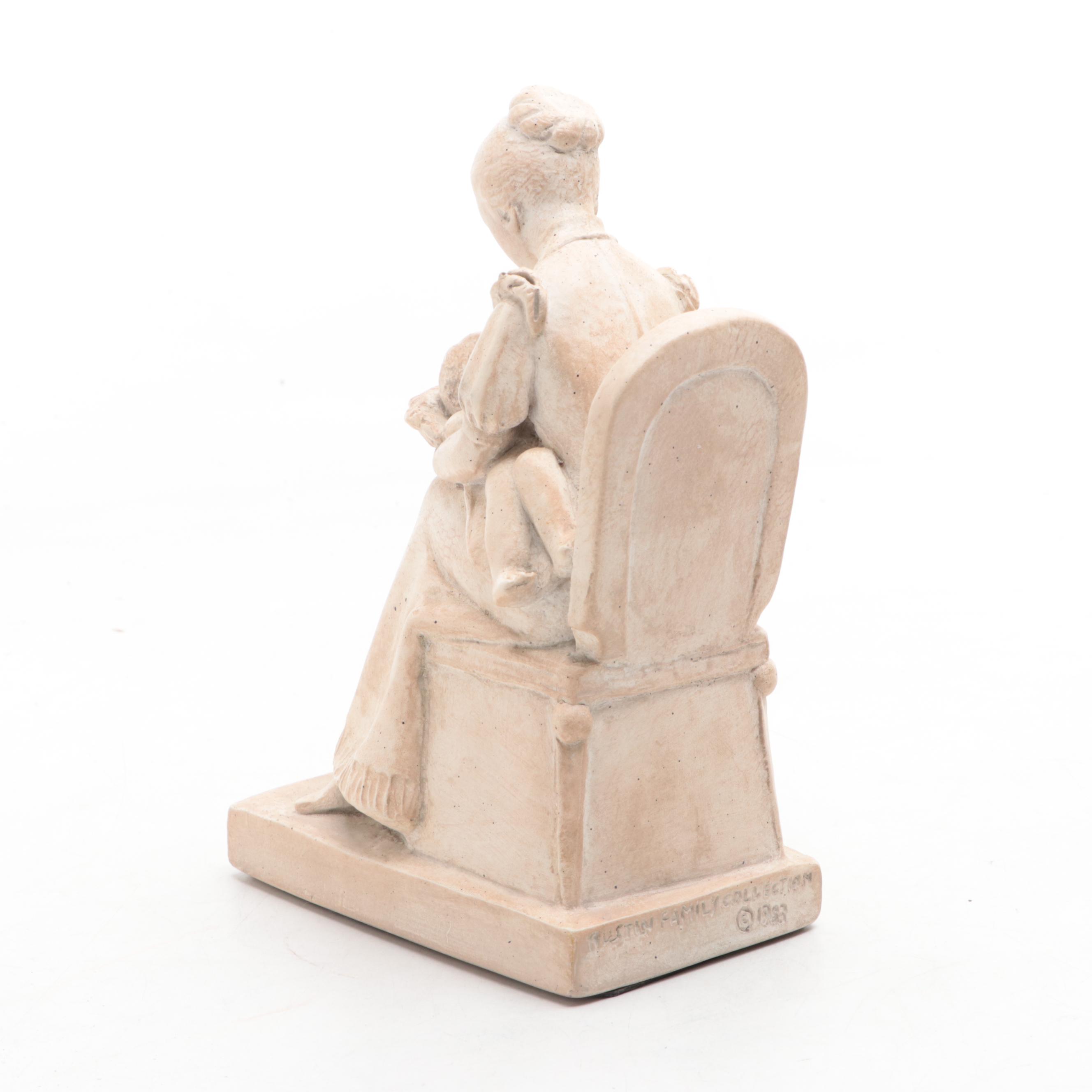 Austin Family Collection Plaster Figure of Mother and Child with Spelter Statue
