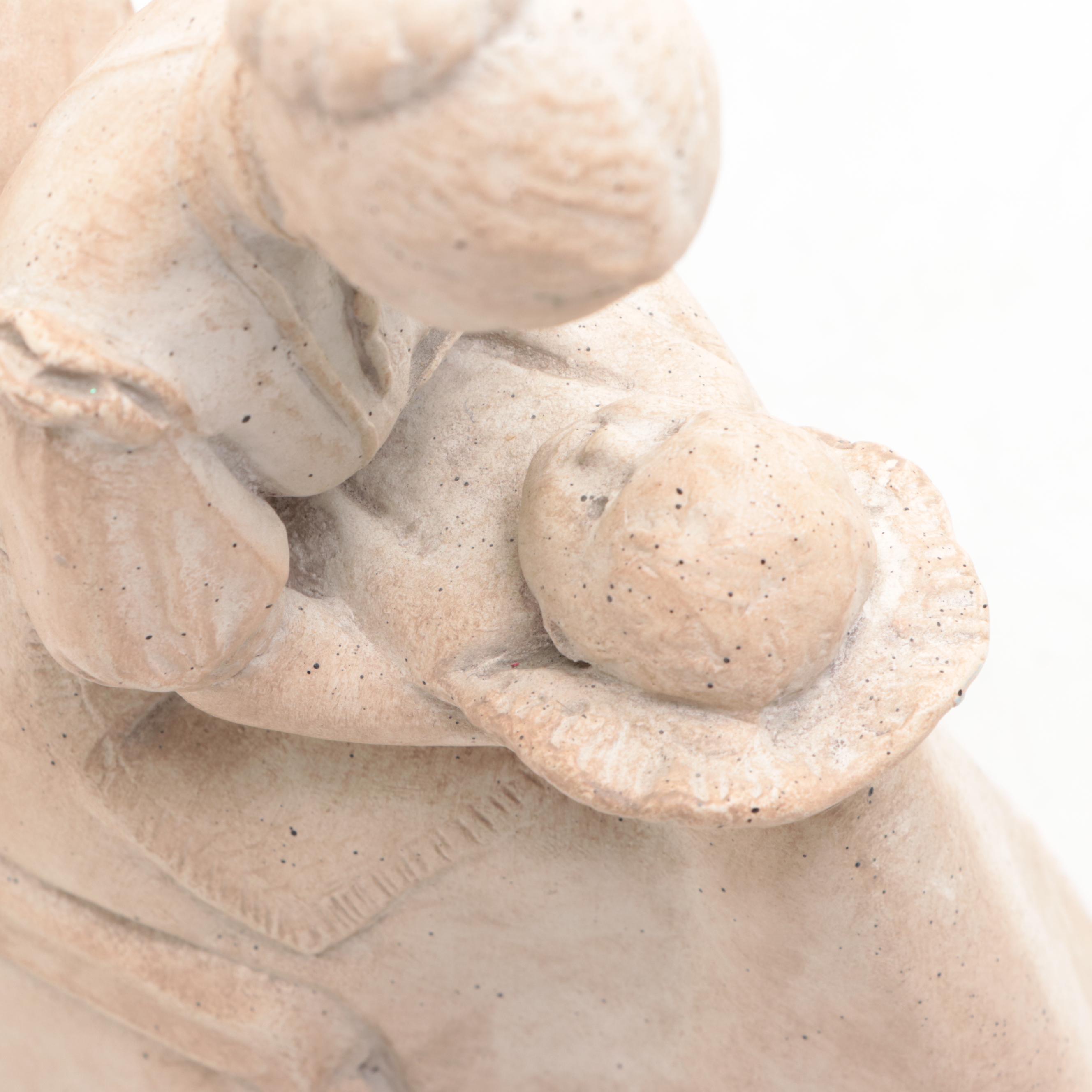 Austin Family Collection Plaster Figure of Mother and Child with Spelter Statue