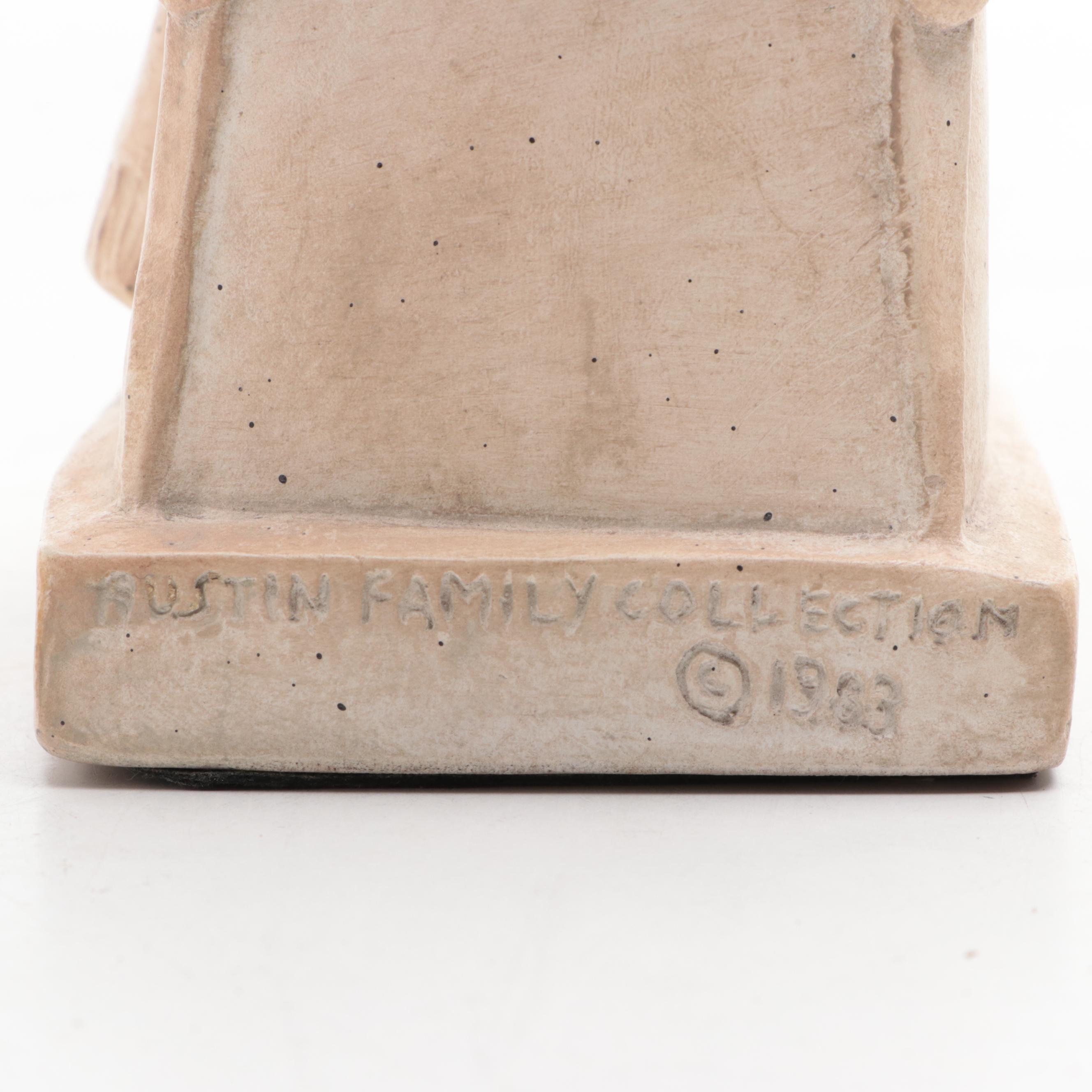 Austin Family Collection Plaster Figure of Mother and Child with Spelter Statue