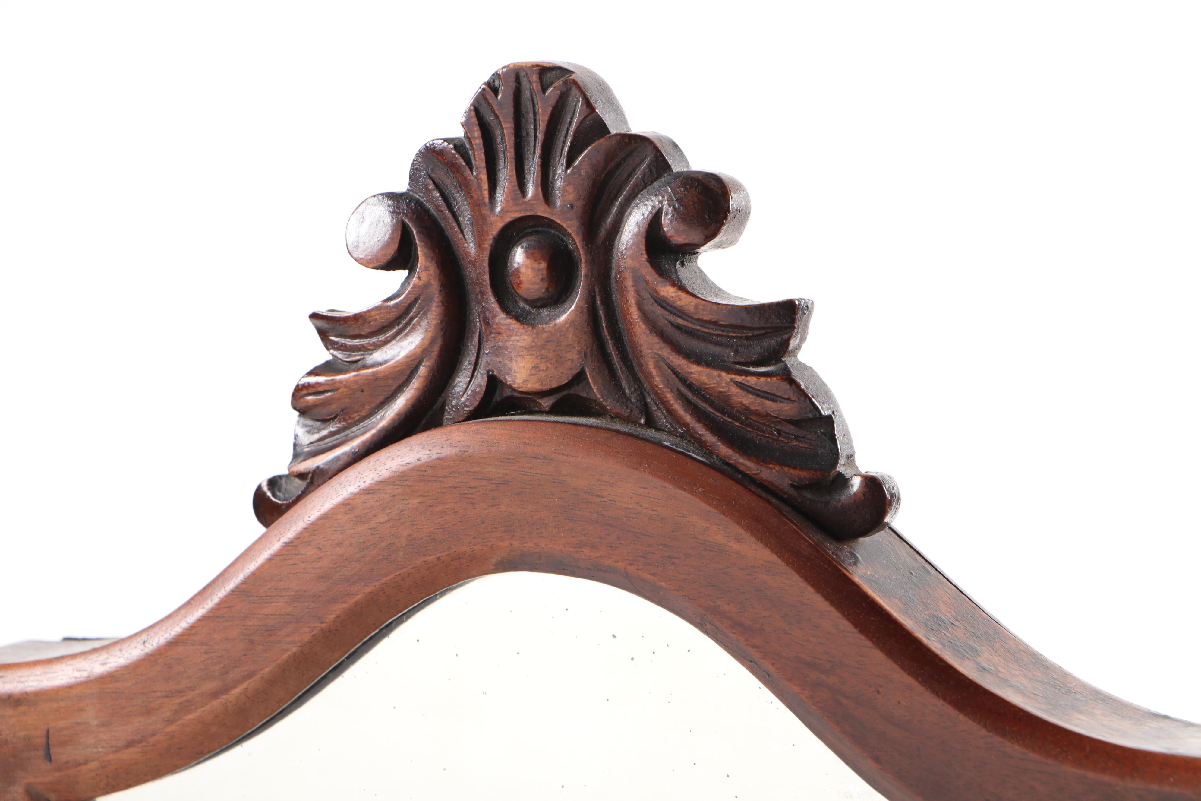 Victorian Style Freestanding Wood Vanity Mirror