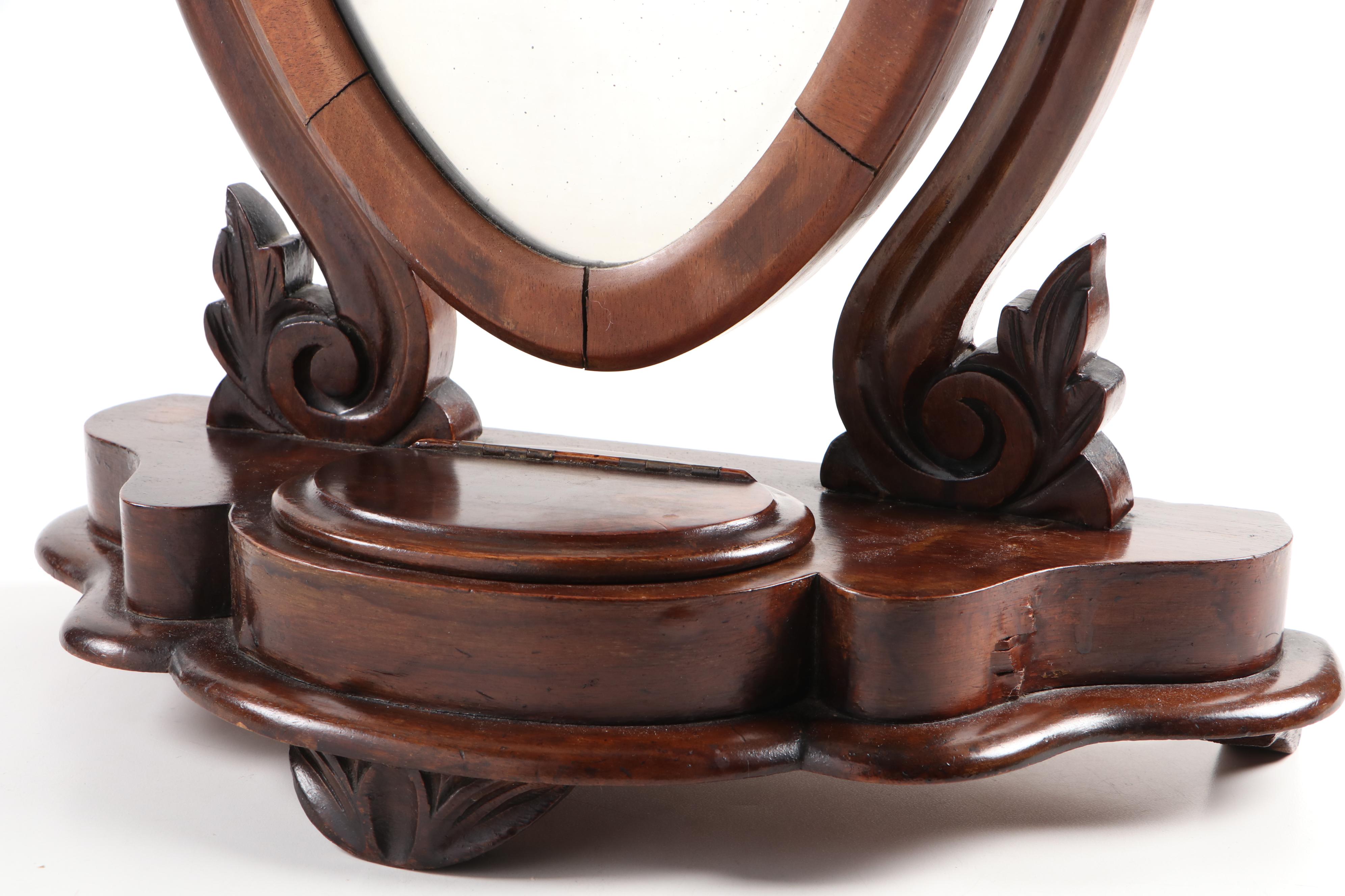 Victorian Style Freestanding Wood Vanity Mirror