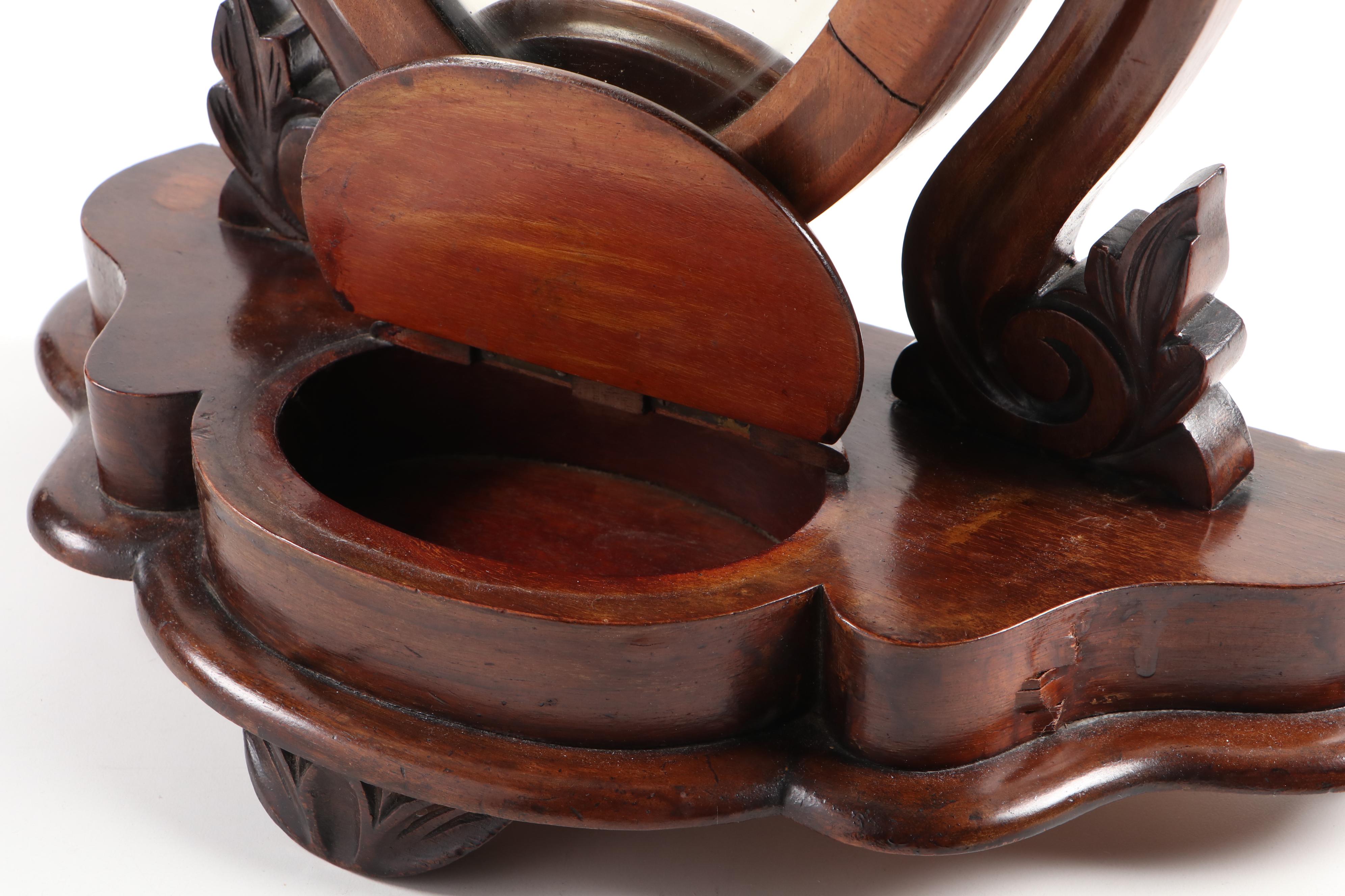 Victorian Style Freestanding Wood Vanity Mirror