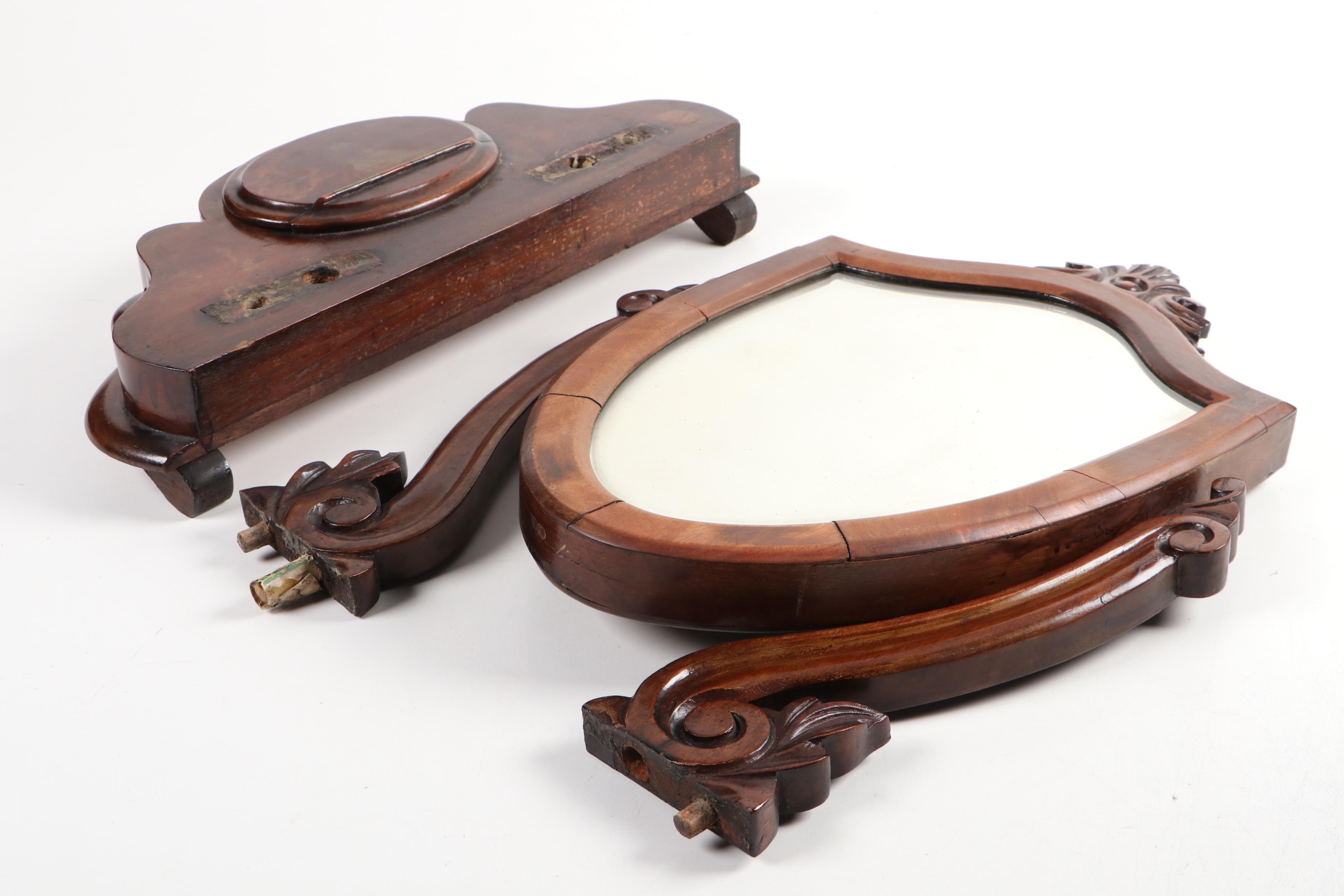 Victorian Style Freestanding Wood Vanity Mirror