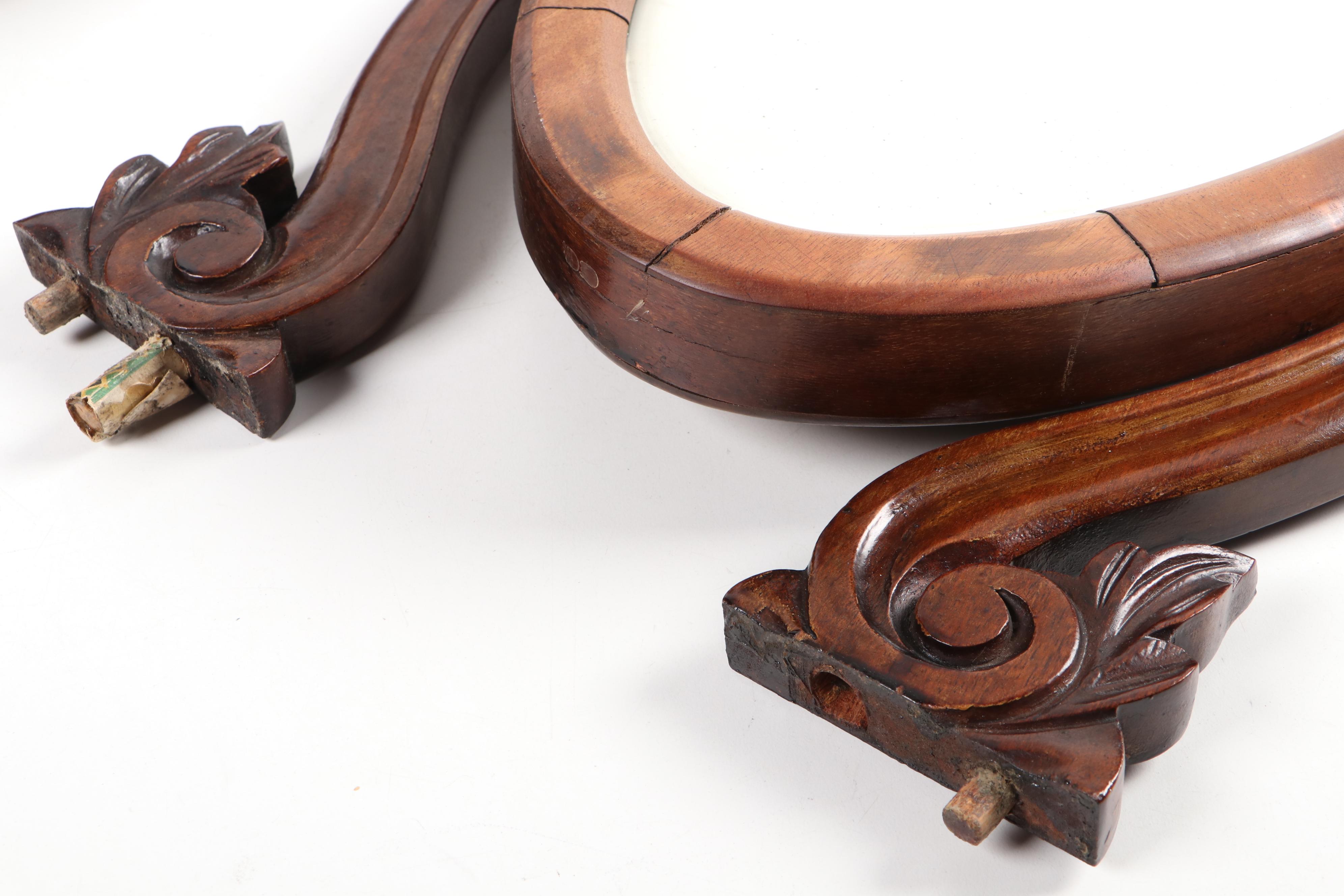 Victorian Style Freestanding Wood Vanity Mirror