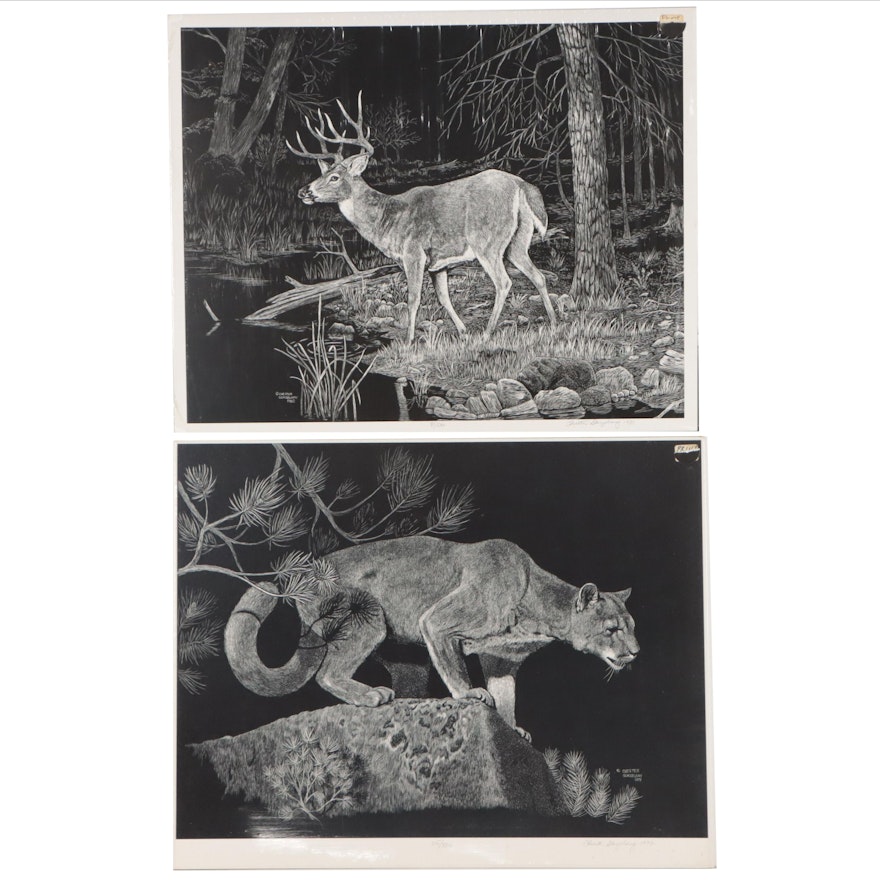 Chester Gorzelany Lithographs of Wild Animals, Circa 1980