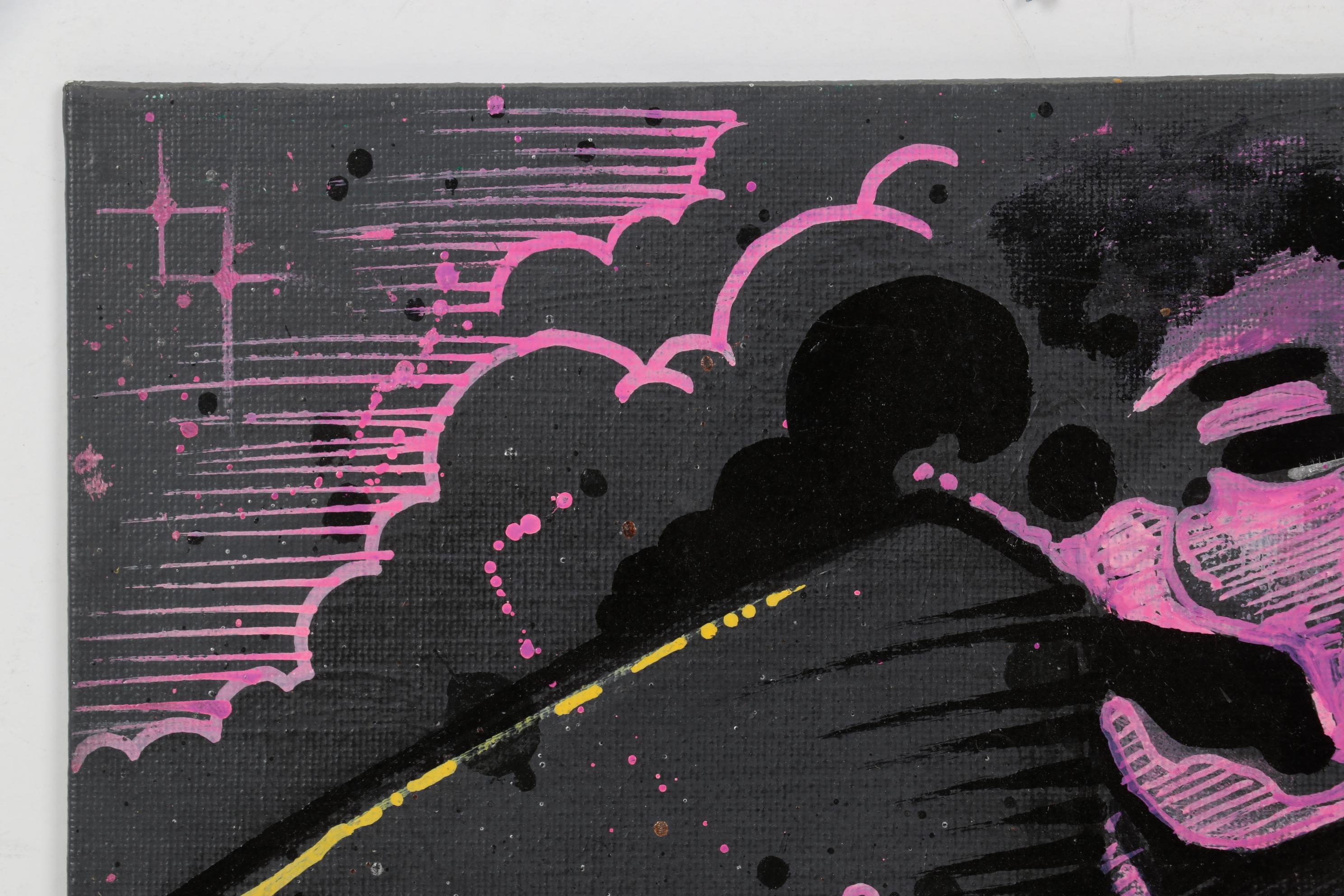 Swift Graffiti Folk Art Acrylic Painting, 21st Century