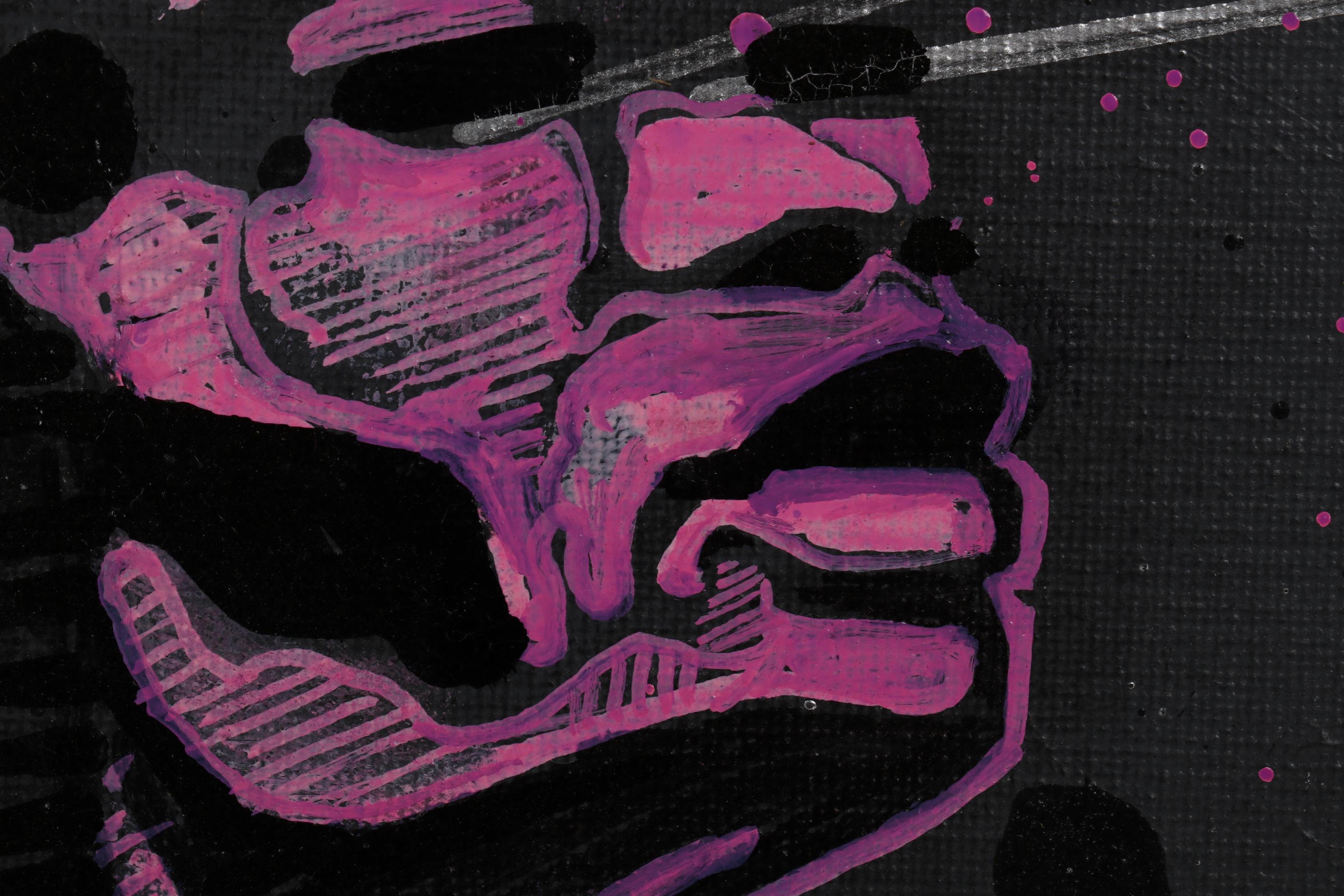 Swift Graffiti Folk Art Acrylic Painting, 21st Century