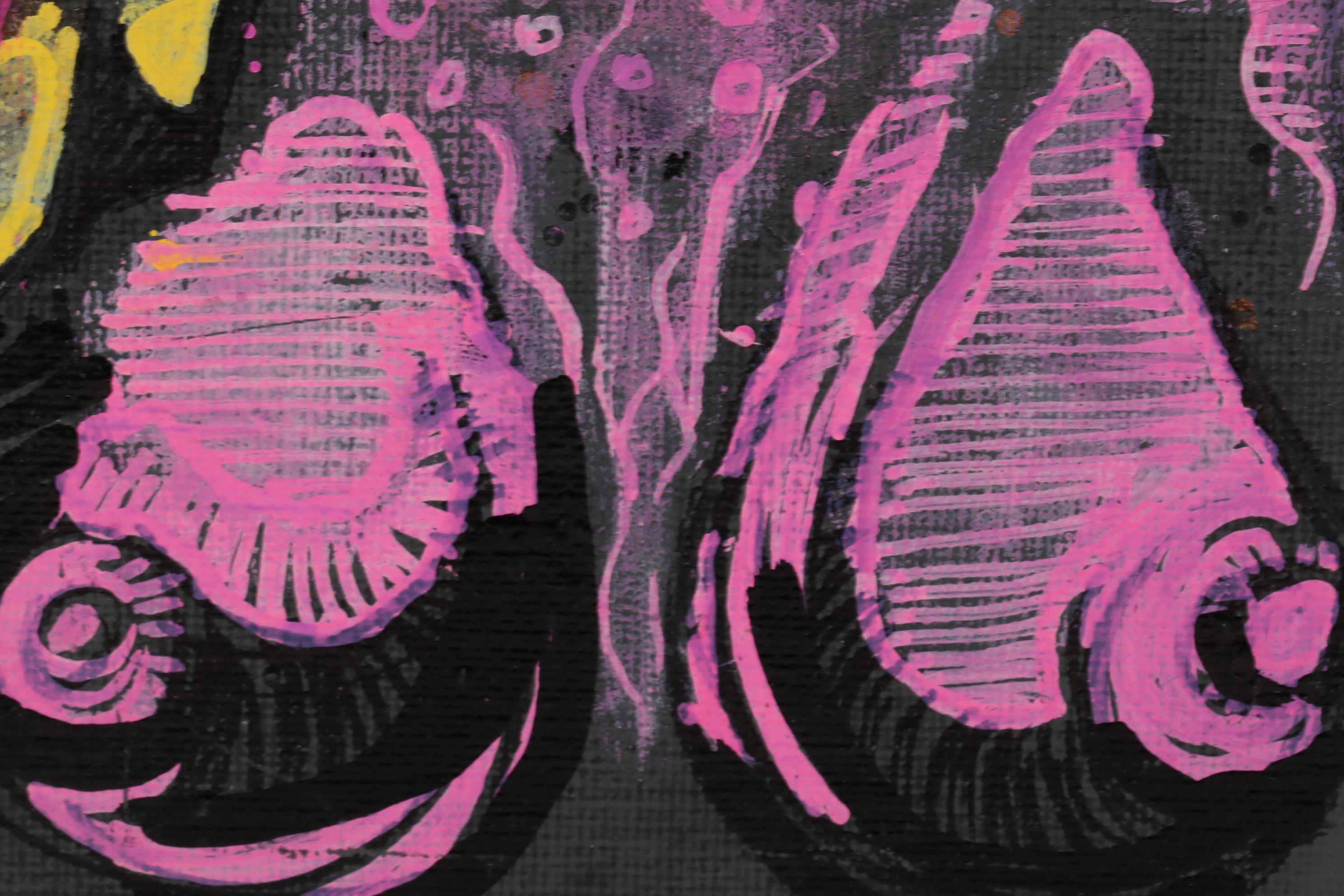 Swift Graffiti Folk Art Acrylic Painting, 21st Century