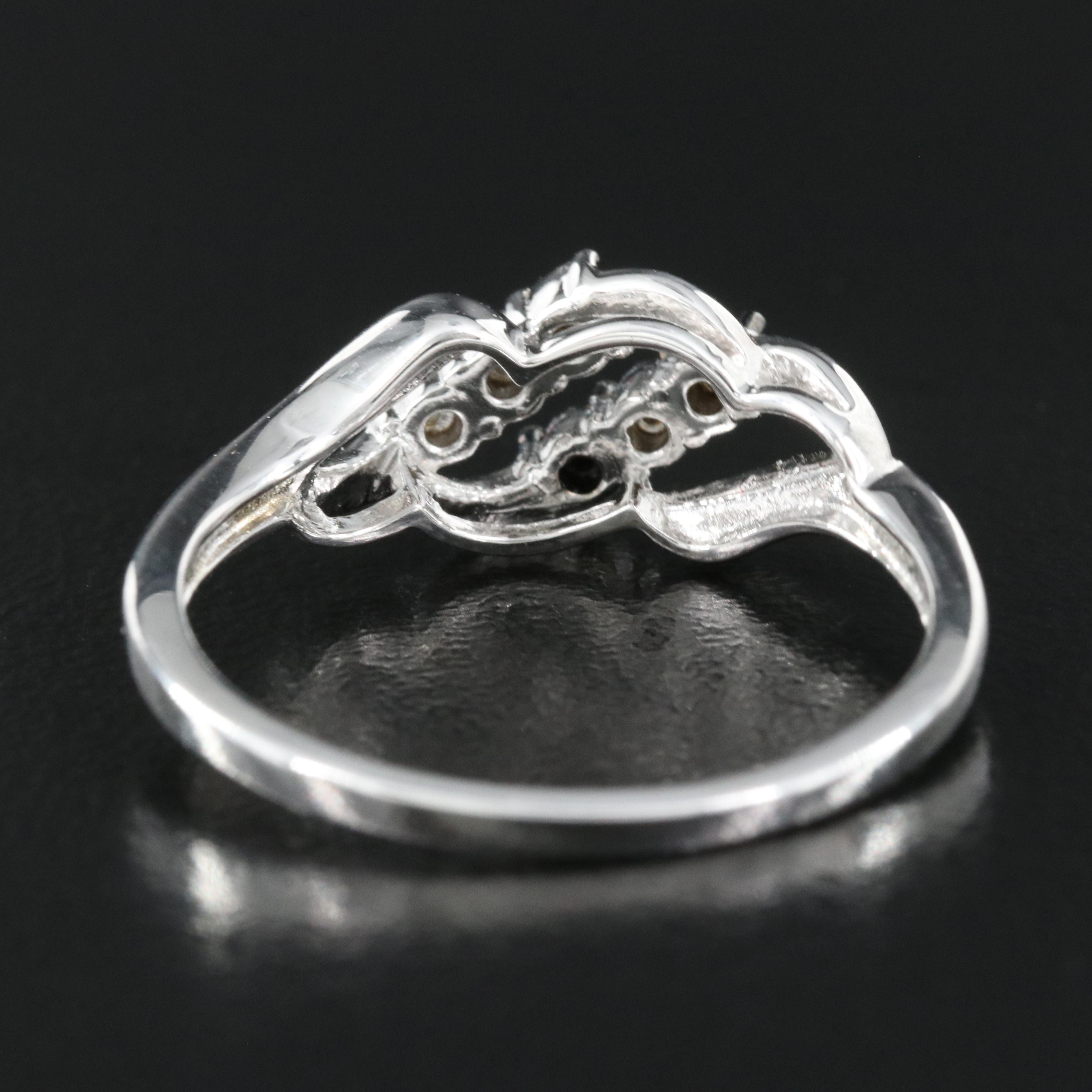 Sterling Diamond Crossover Ring