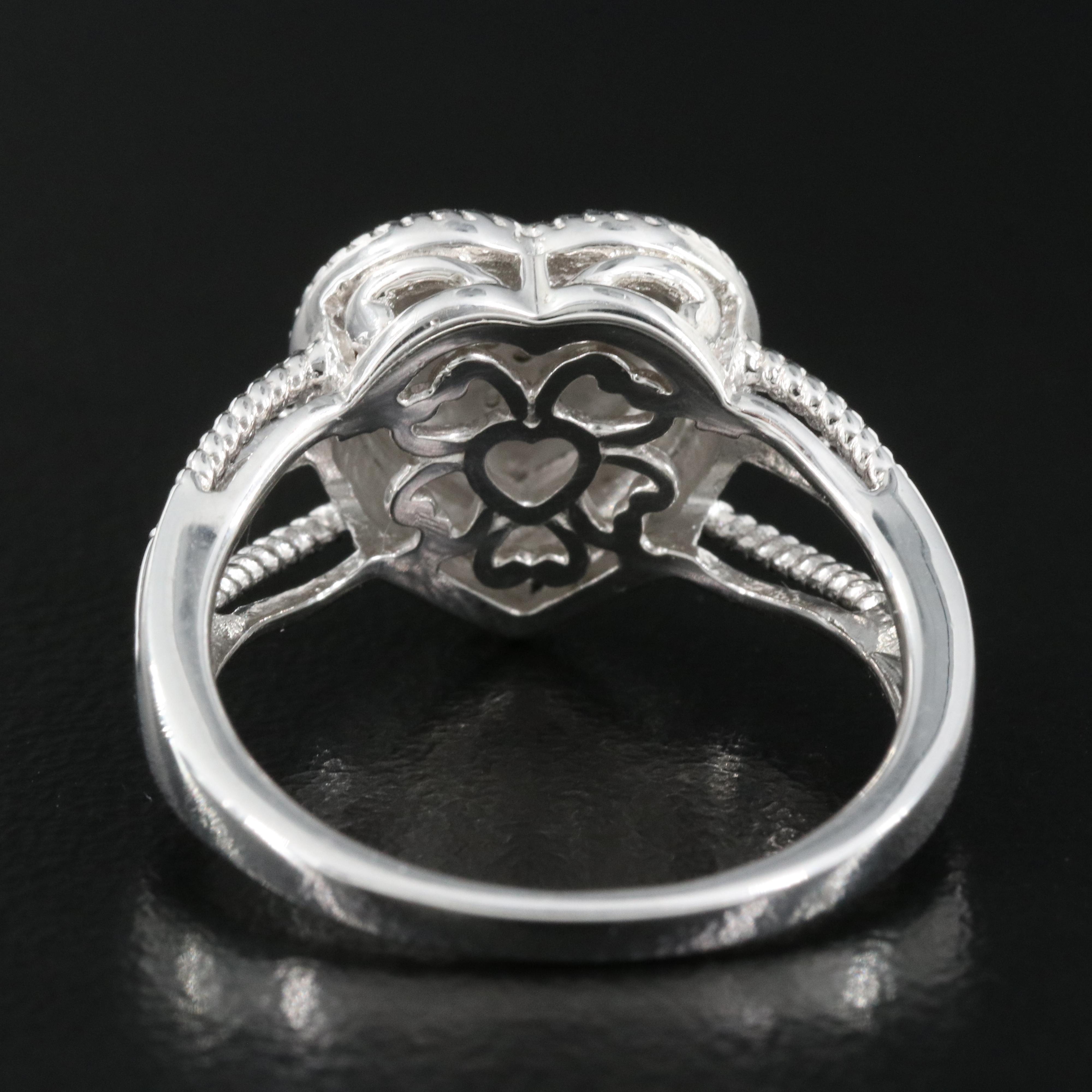 Sterling Diamond Heart Ring