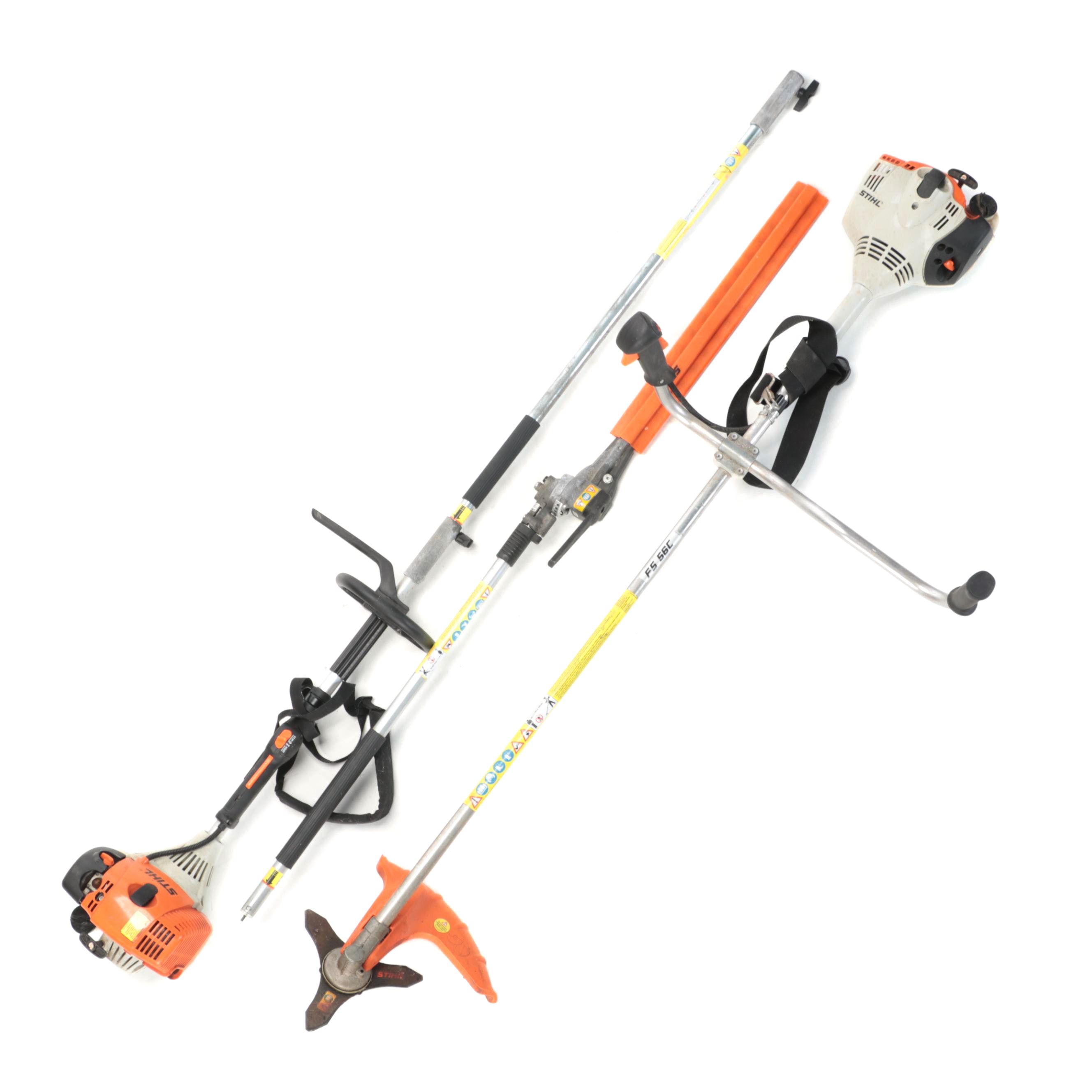 Stihl Model FS 56 C & KM 90 R Trimmers with Hedge Trimmer Attachment