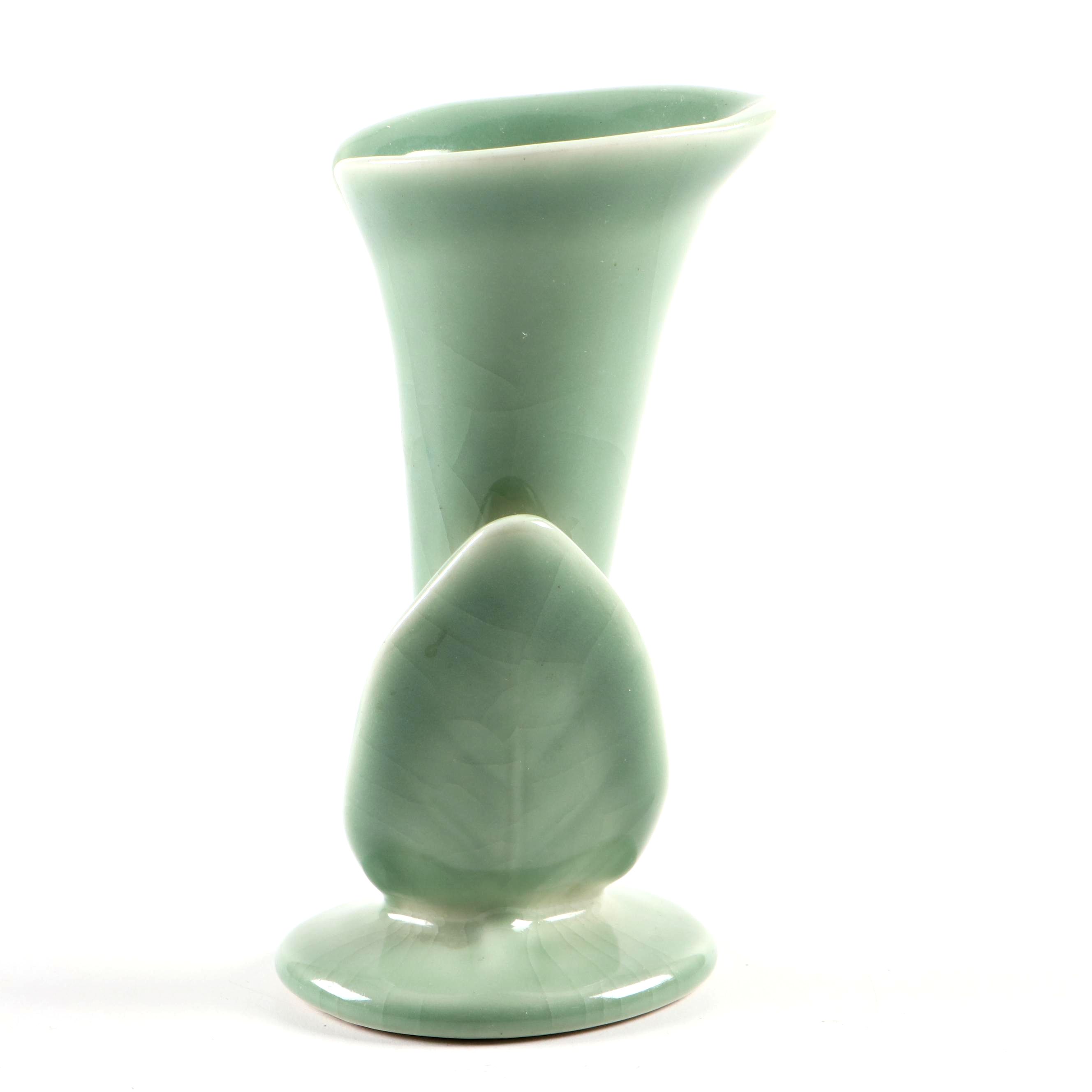Rookwood Pottery Green Glazed Calla Lily Bud Vase, 1950