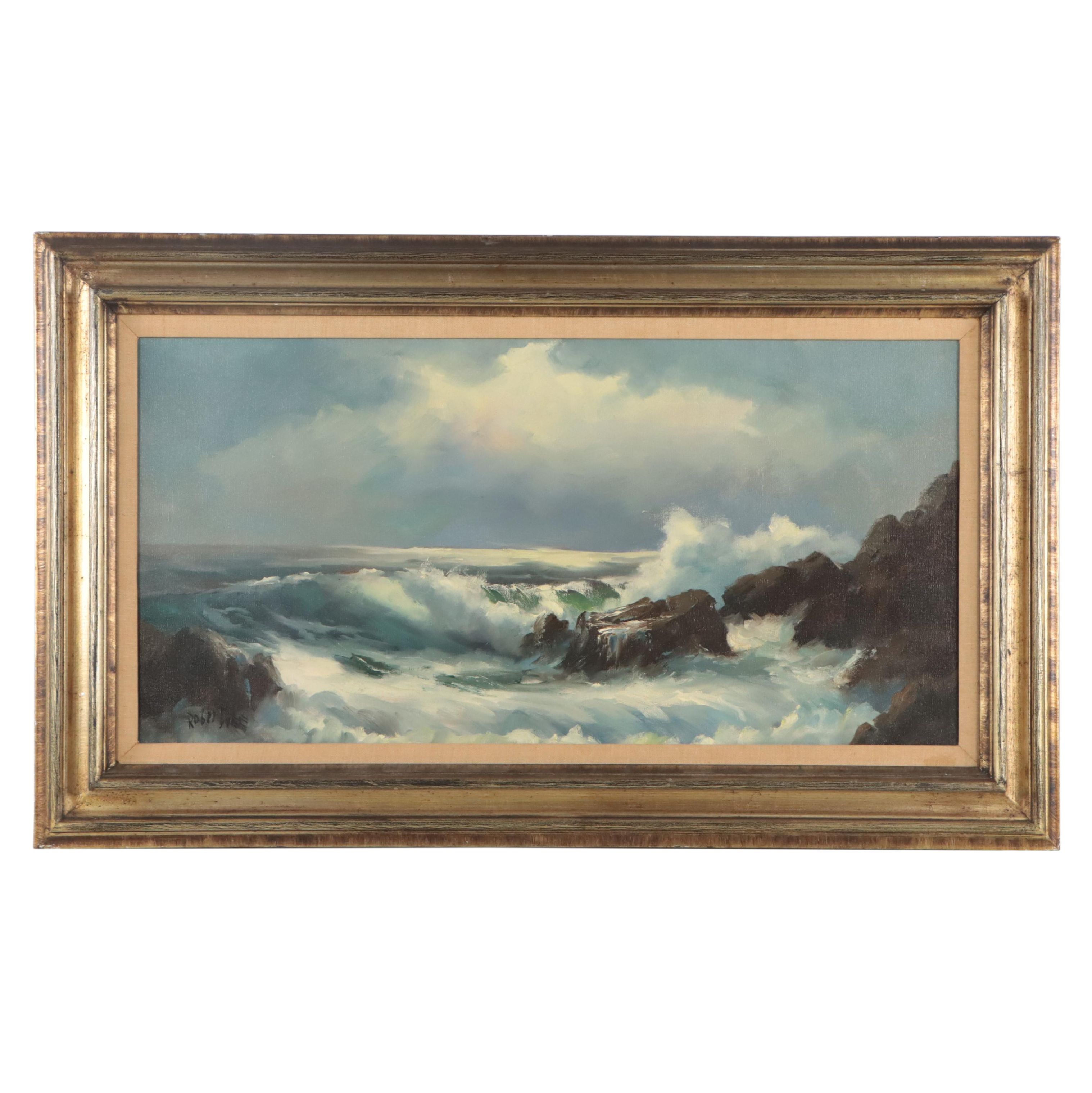 Robert Wee Seascape Oil Painting, Mid to Late 20th Century