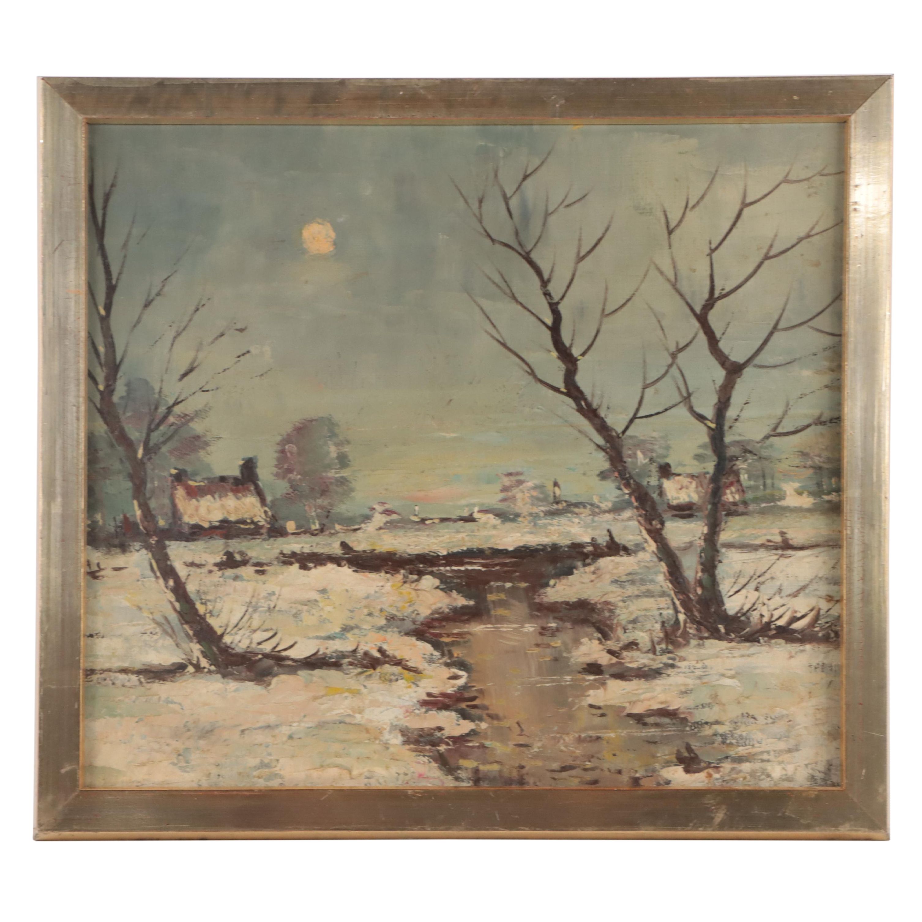 Landscape Oil Painting of Winter Scene