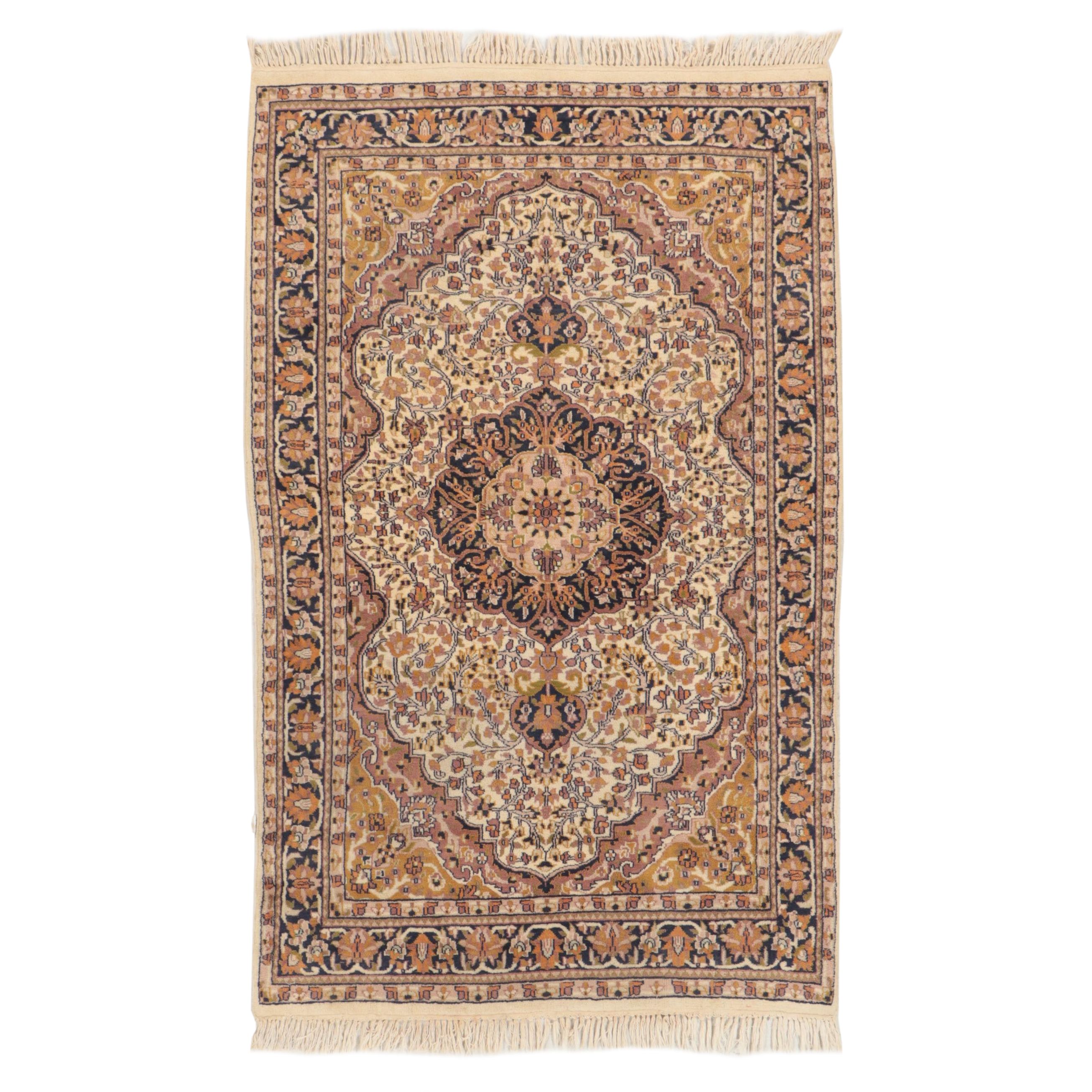 4' x 6'11 Hand-Knotted Indo-Persian Area Rug