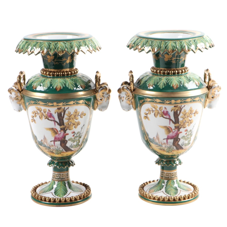 Chelsea House Decorative Porcelain Footed Vases