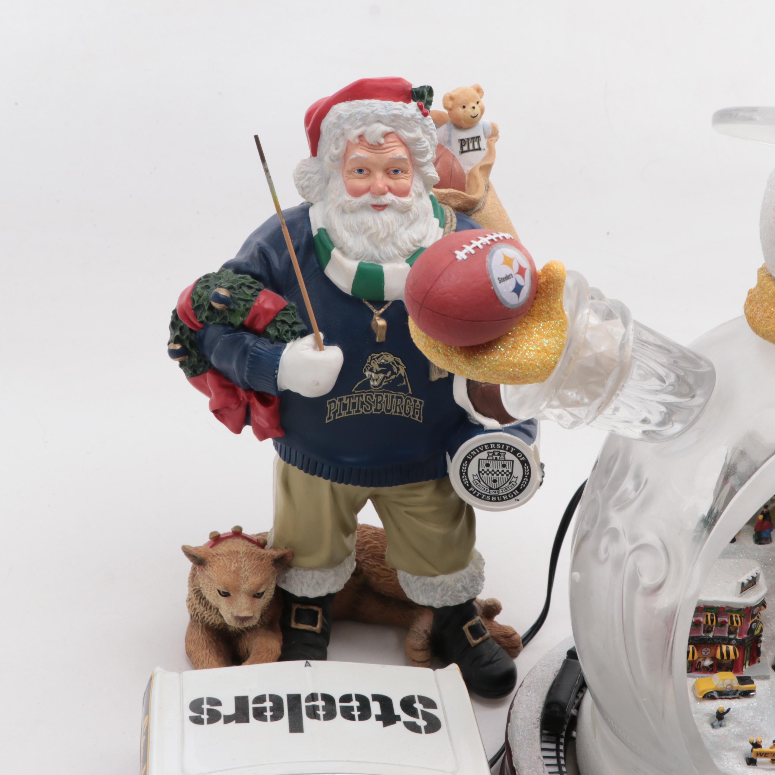 Bradford Exchange Pittsburgh Steelers Crystal Snowman and Other Figurines