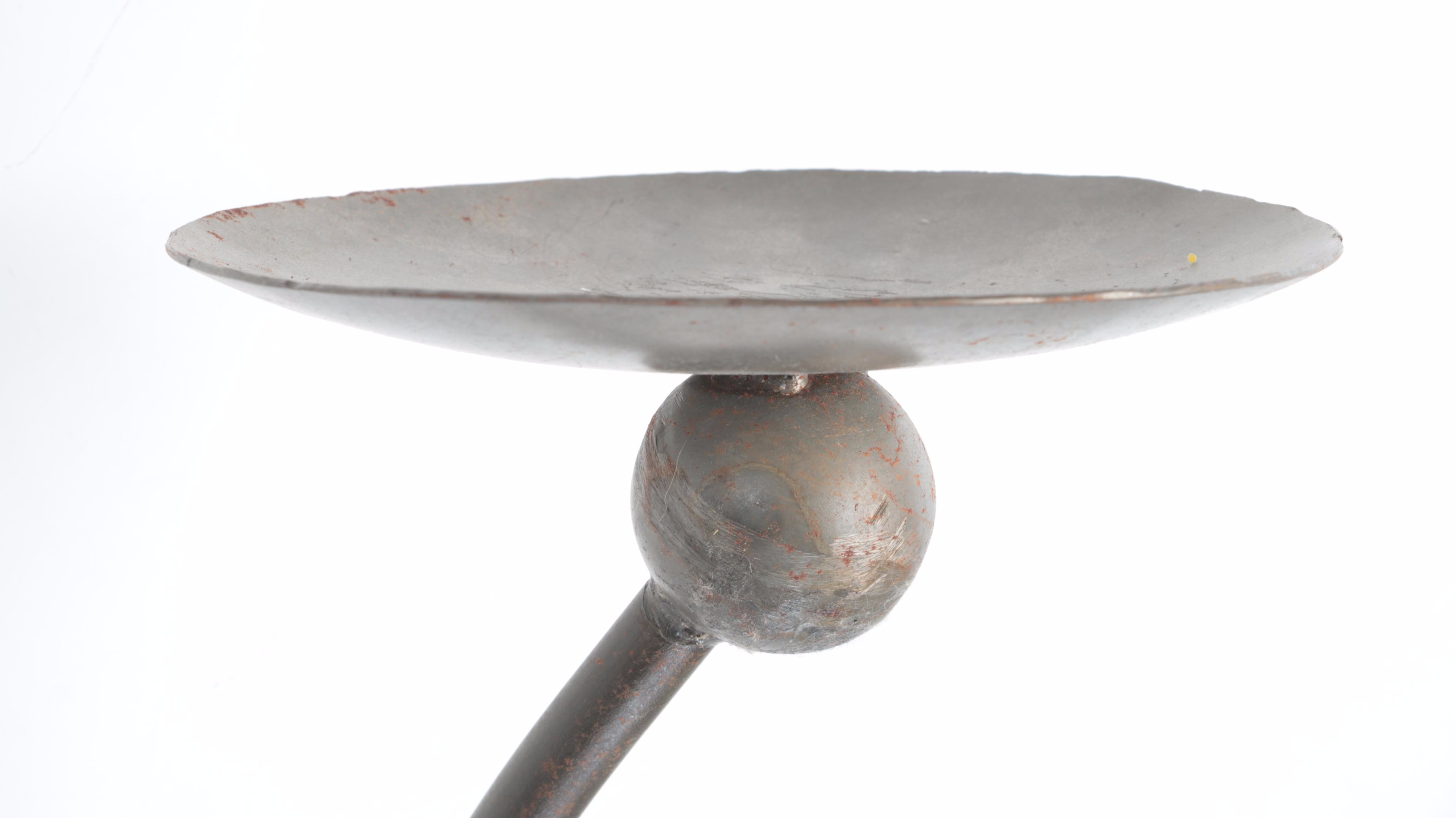 Three Metal Wall Candle Sconces With Pillar Candles