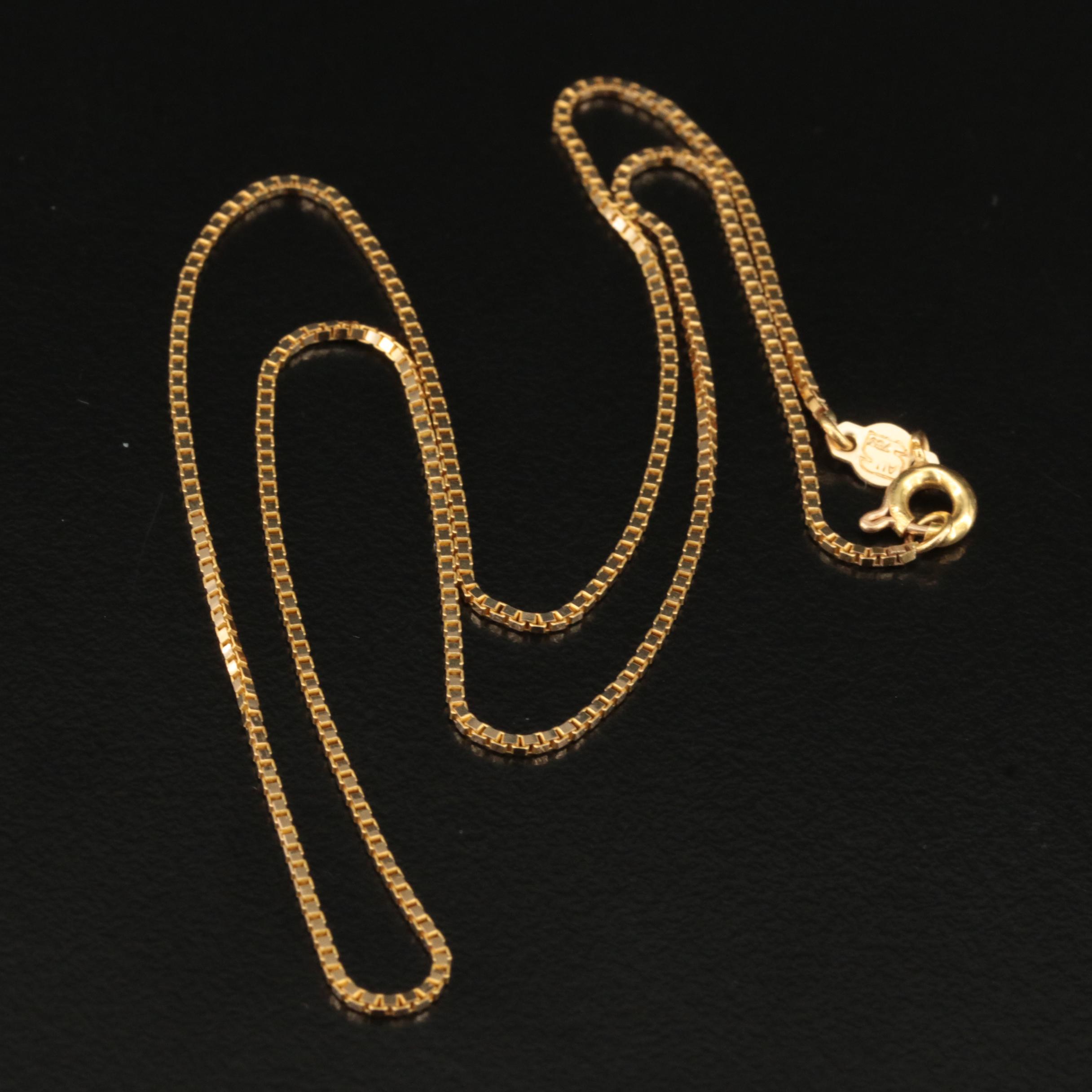 18K Box Chain Necklace