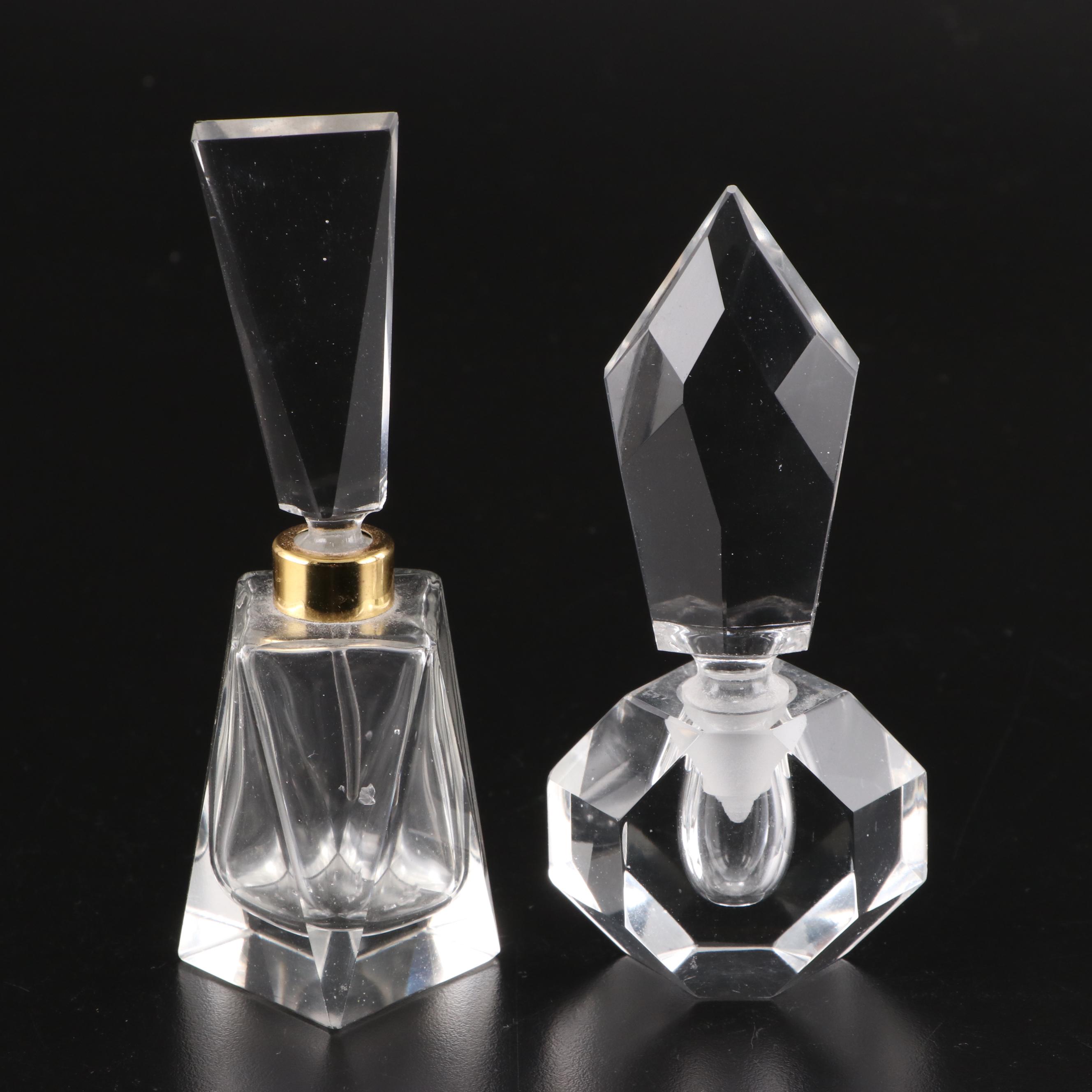 Stylebuilt Figural Soap Dish, Limoges Jar, and Glass Perfume Bottles