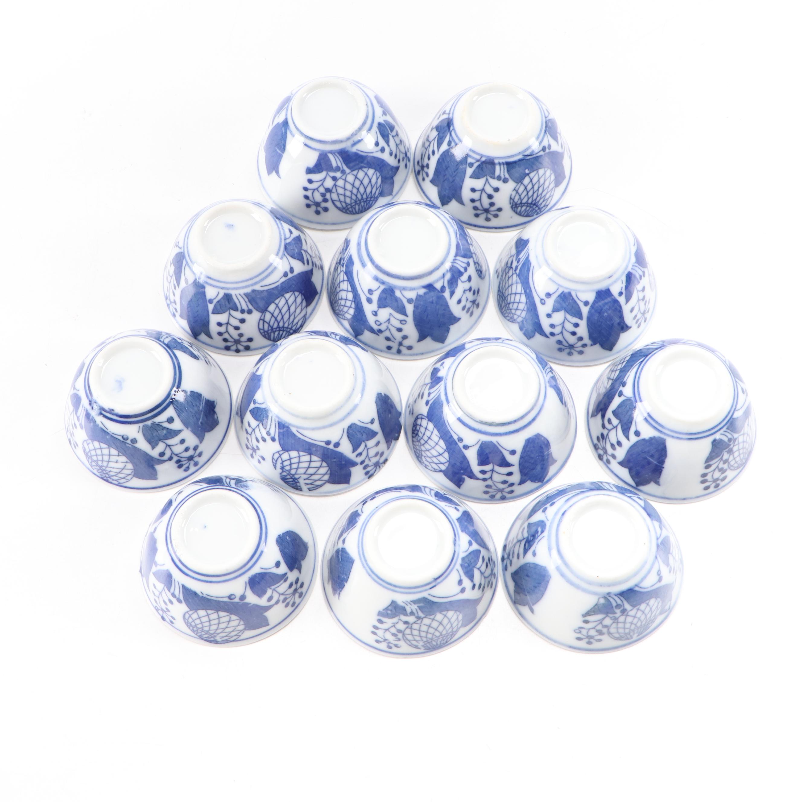 Chinese Koi Fish Motif Porcelain Soup Bowls and More Dinnerware