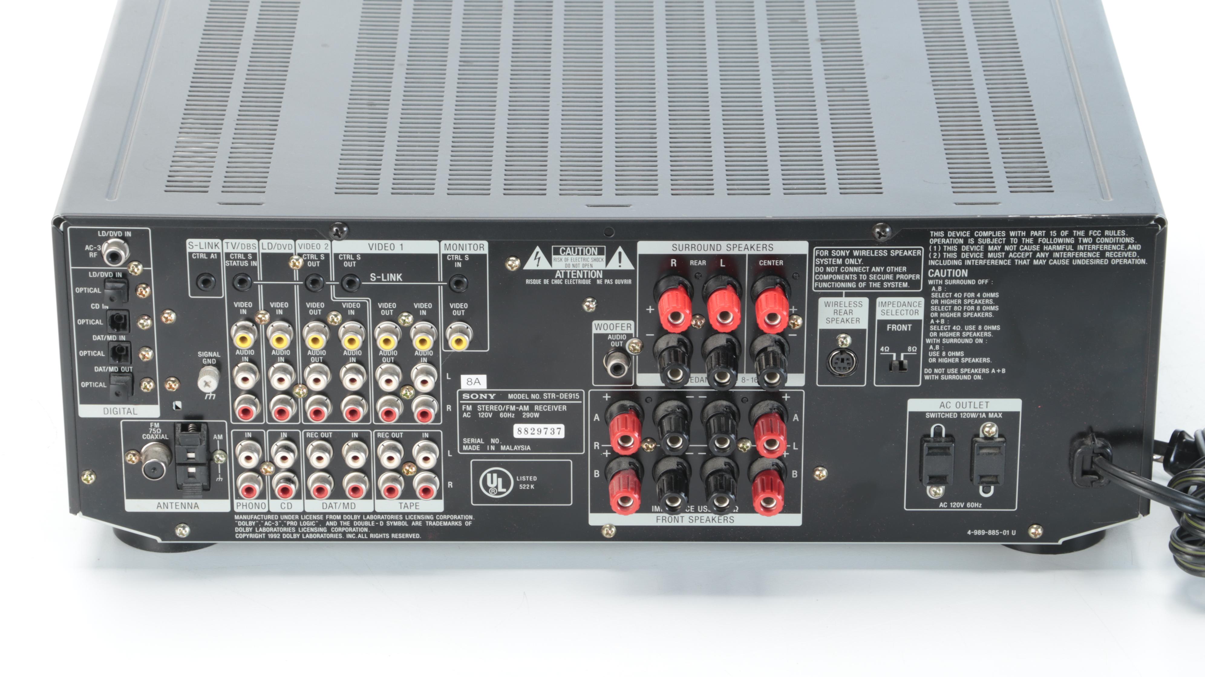 Sony Audio Video Stereo Receiver with Floorstanding Loudspeakers and Remote