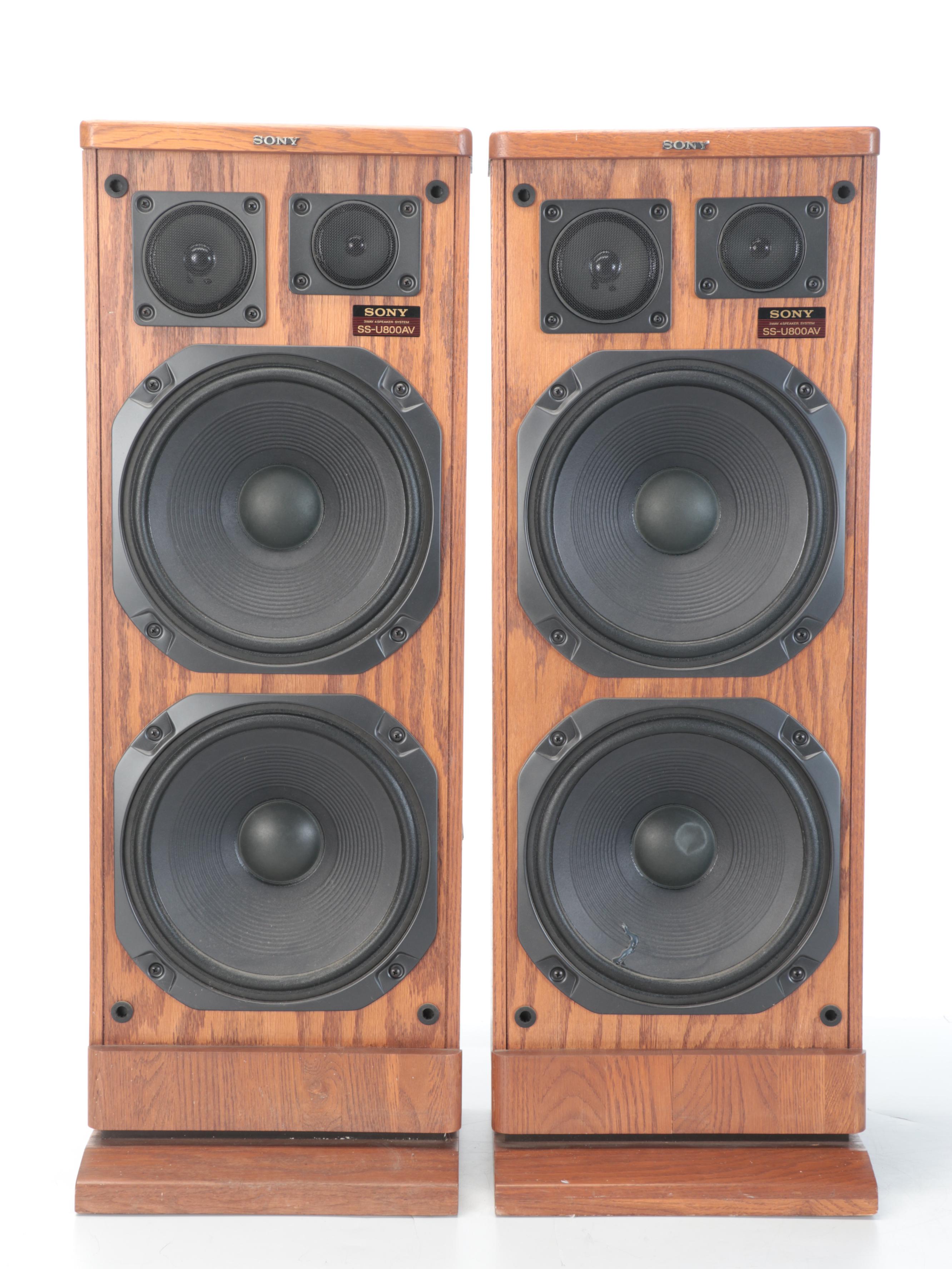 Sony Audio Video Stereo Receiver with Floorstanding Loudspeakers and Remote