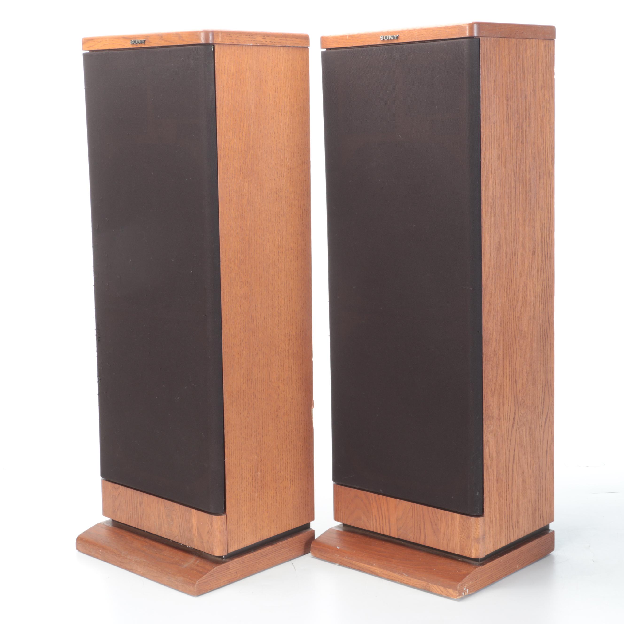 Sony Audio Video Stereo Receiver with Floorstanding Loudspeakers and Remote