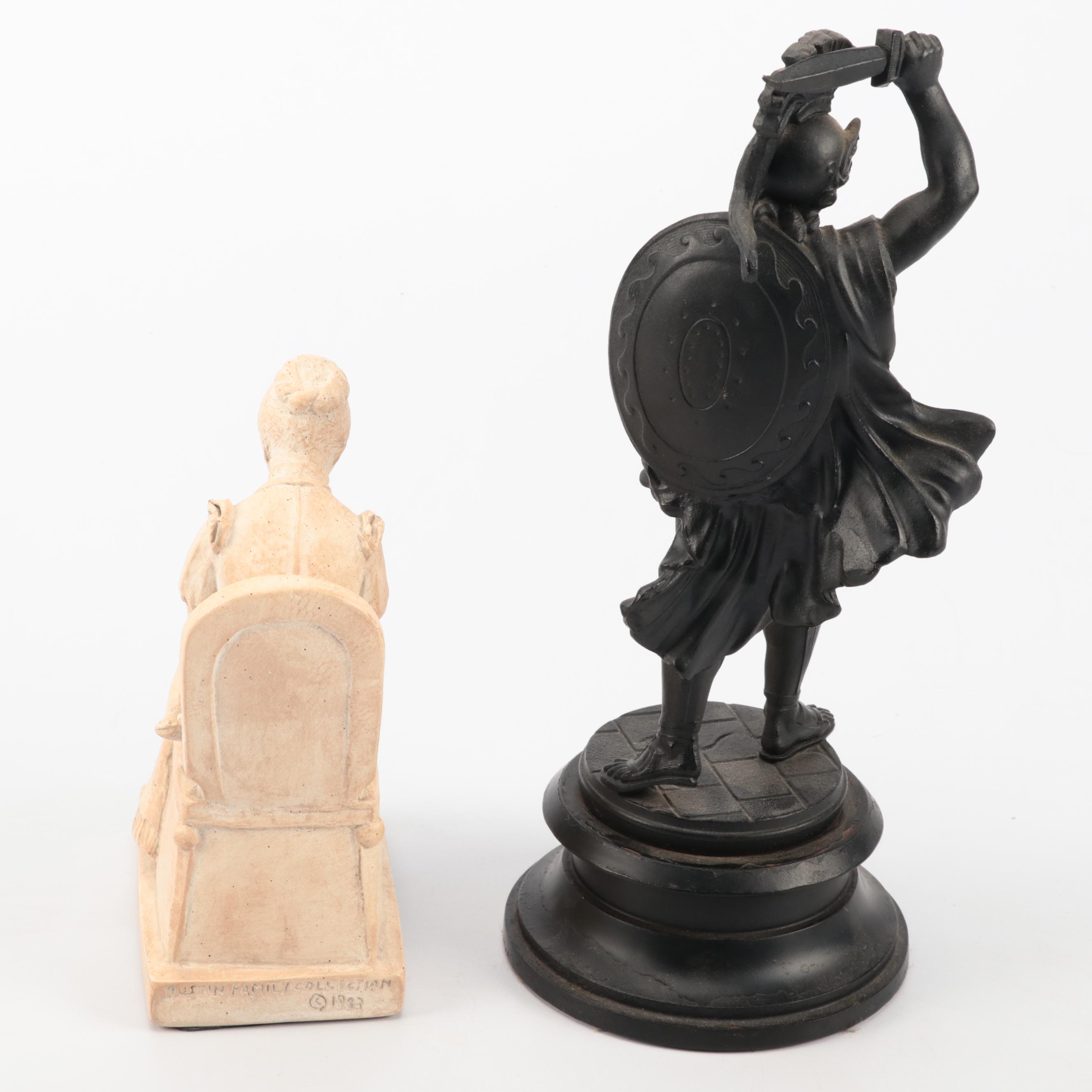 Austin Family Collection Plaster Figure of Mother and Child with Spelter Statue