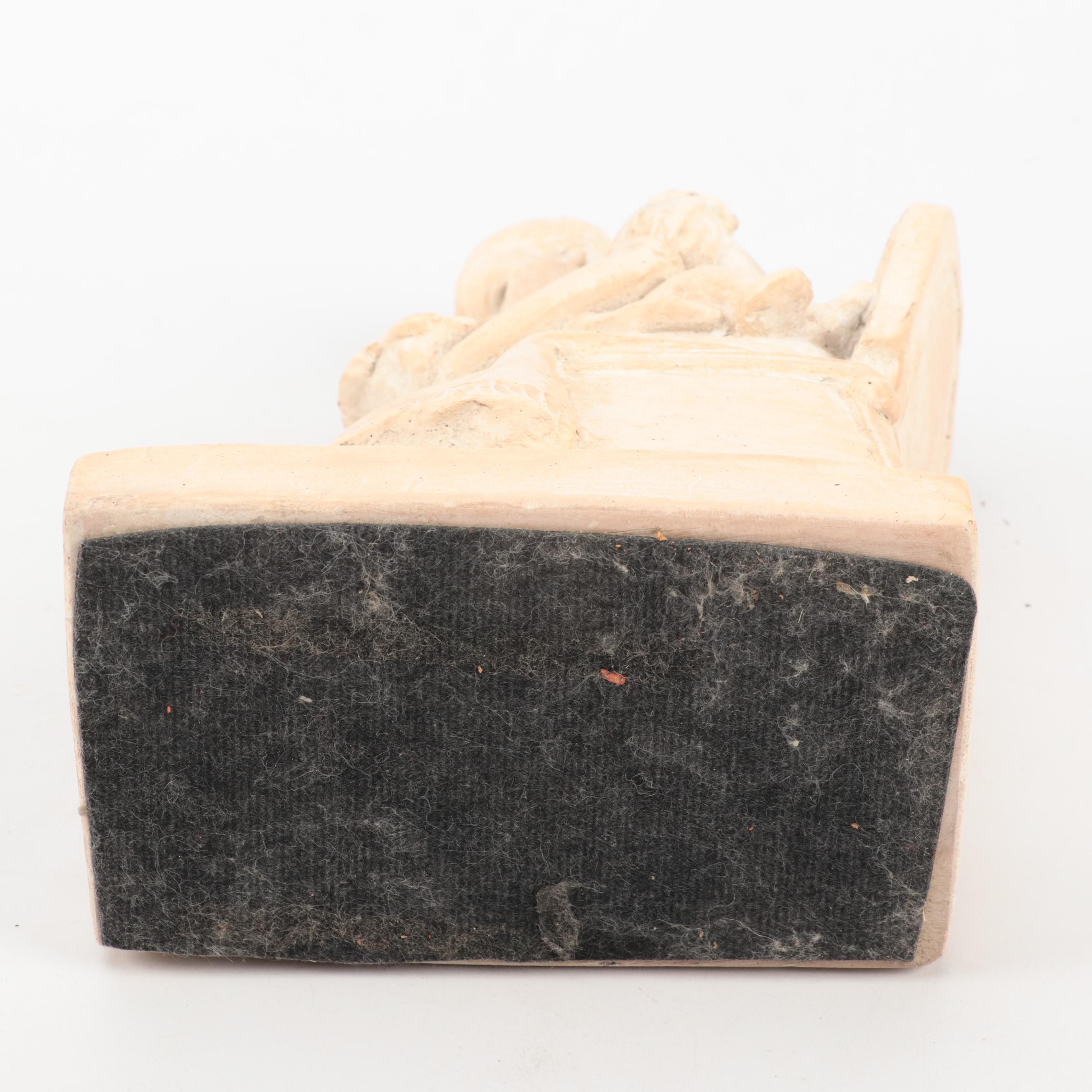 Austin Family Collection Plaster Figure of Mother and Child with Spelter Statue