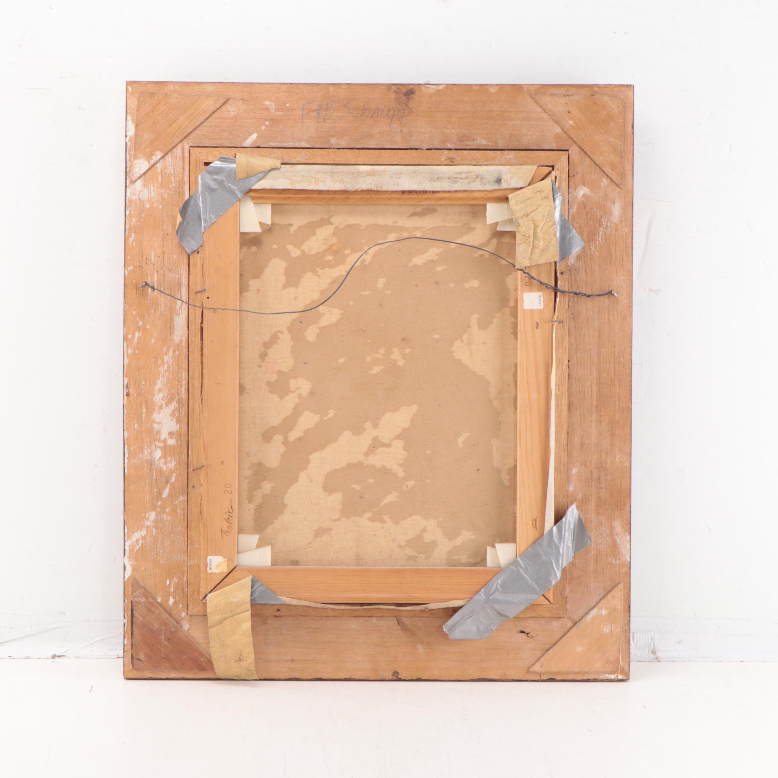 Portrait Oil Painting of Seated Woman With Cat