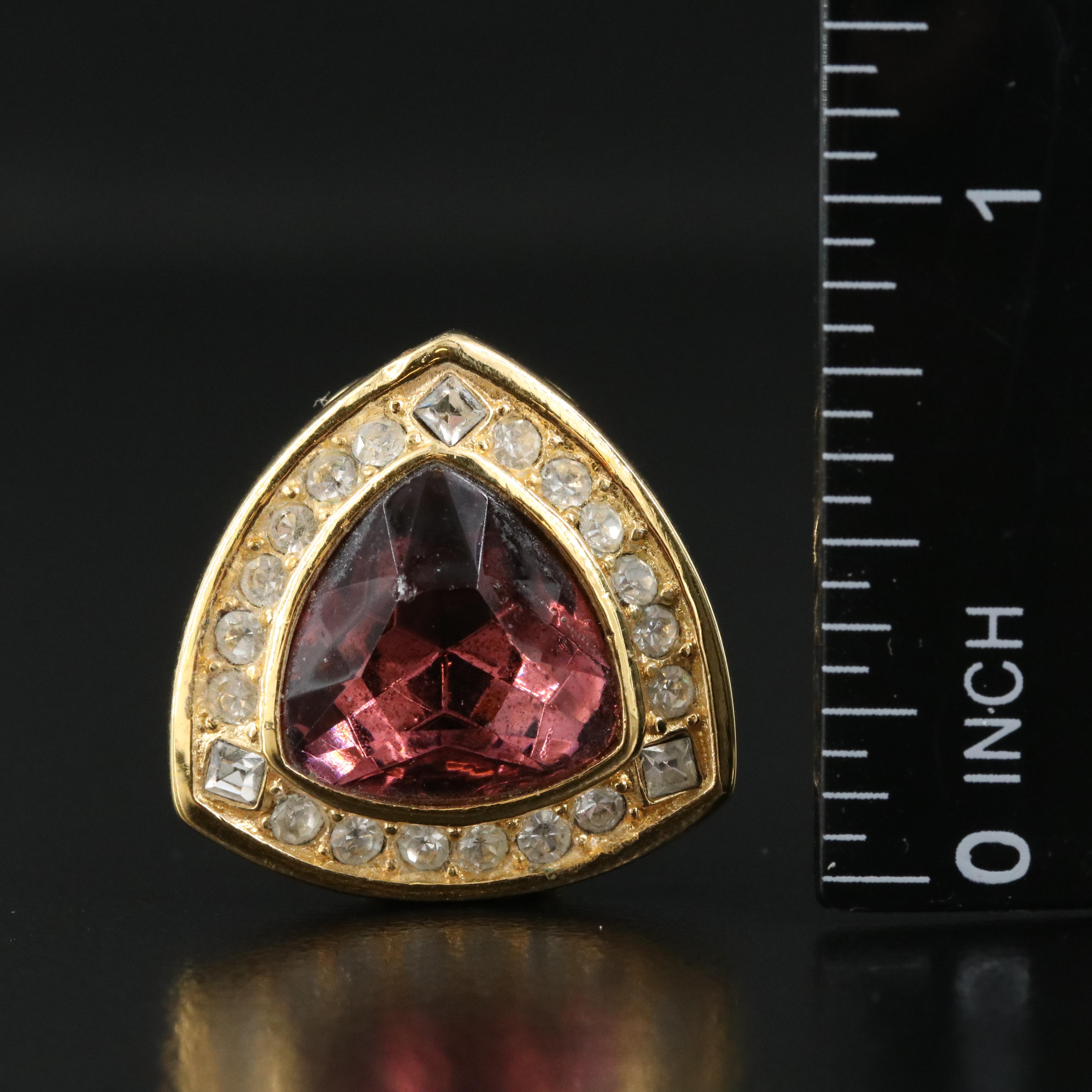 Christian Dior Earrings Including Rhinestone and Enamel