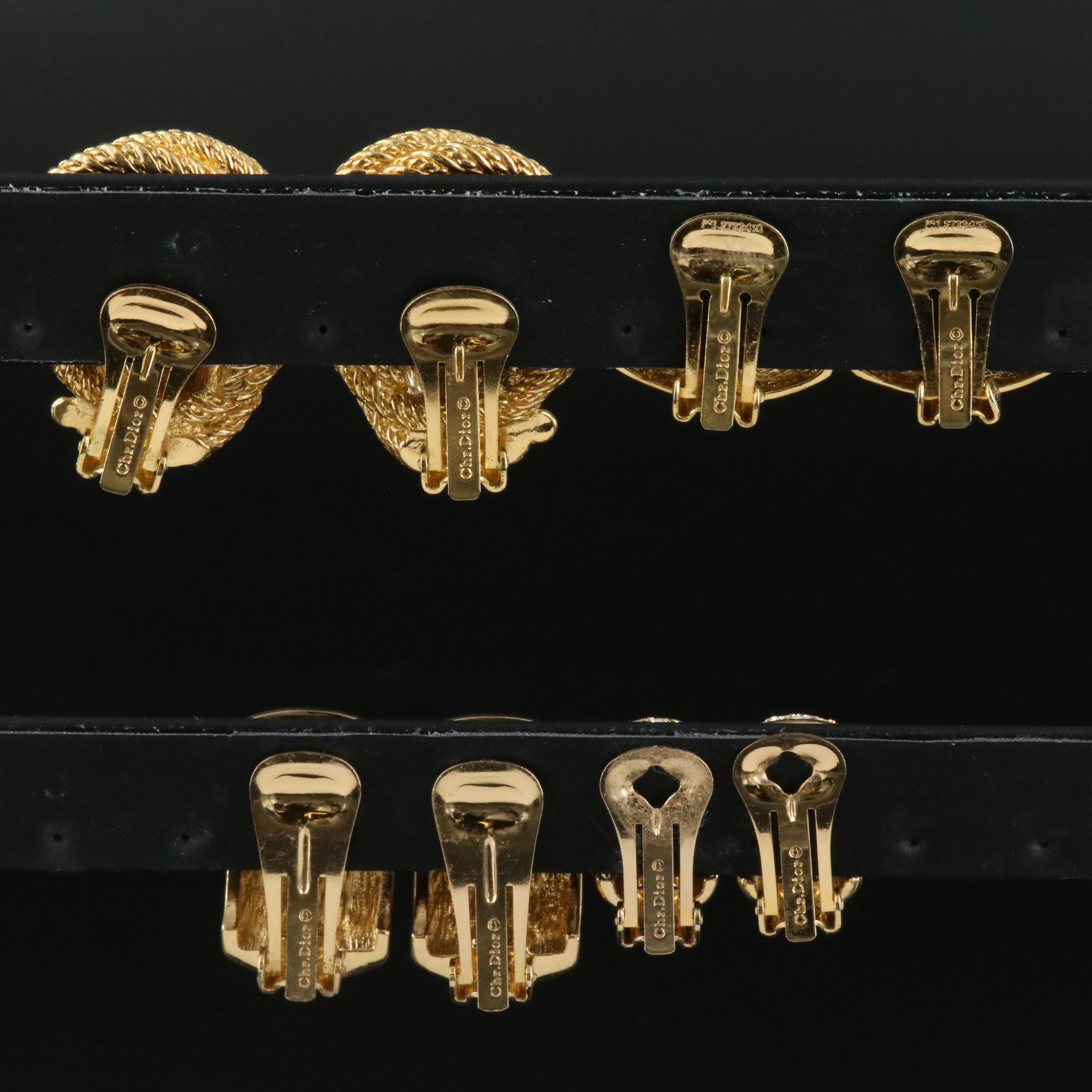 Christian Dior Earrings Including Rhinestone and Enamel